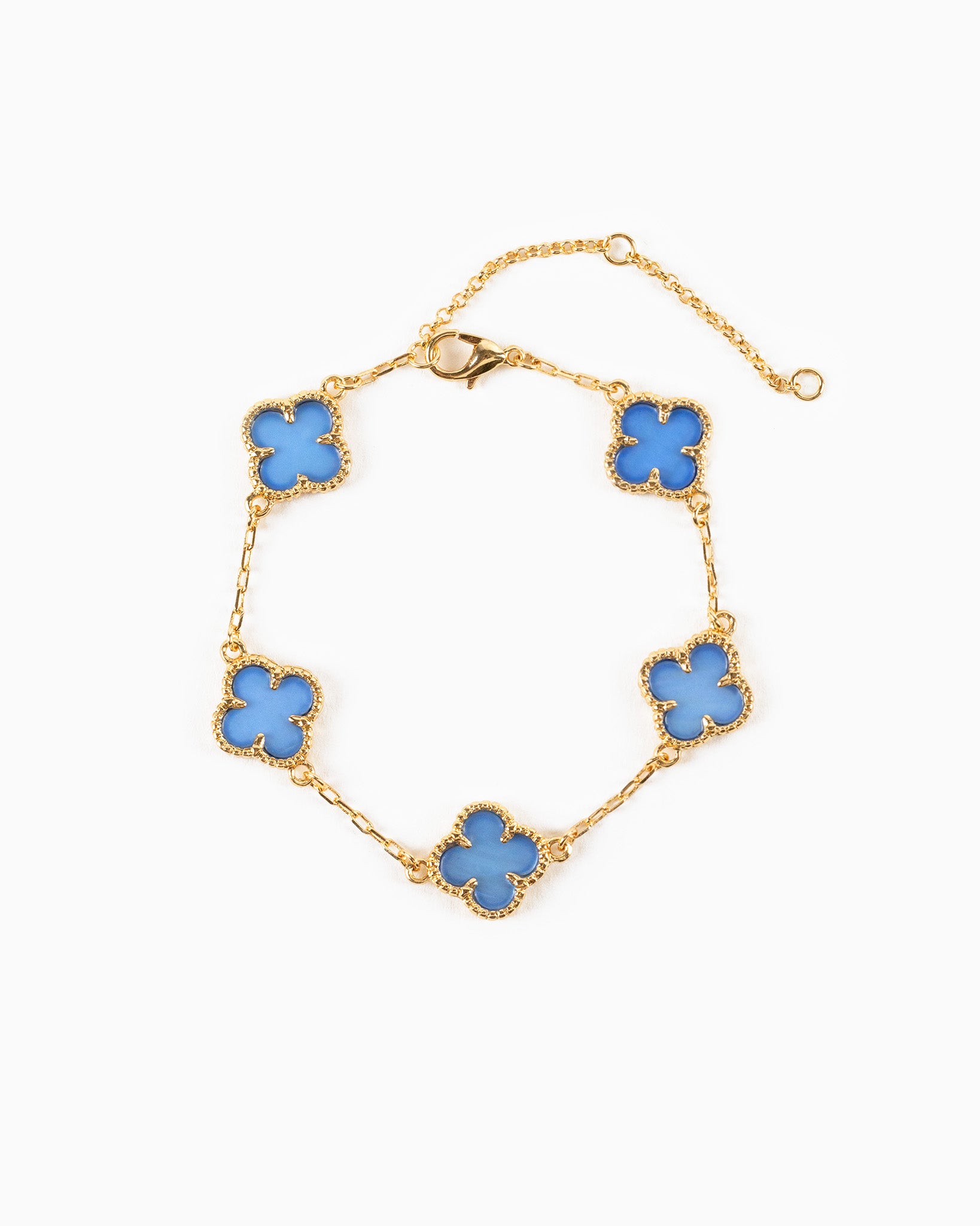 Double Sided Pearl Clover Chain Bracelet