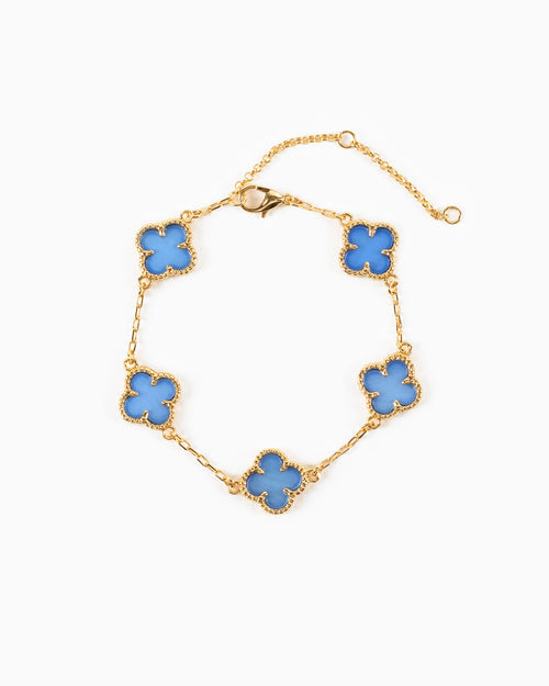 MOP Milgrain Double-Sided Clover Station Bracelet