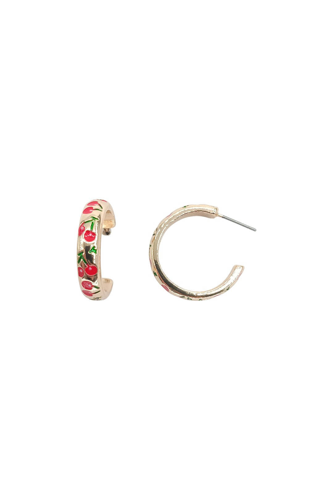 Cherry Pattern Hoop Earrings