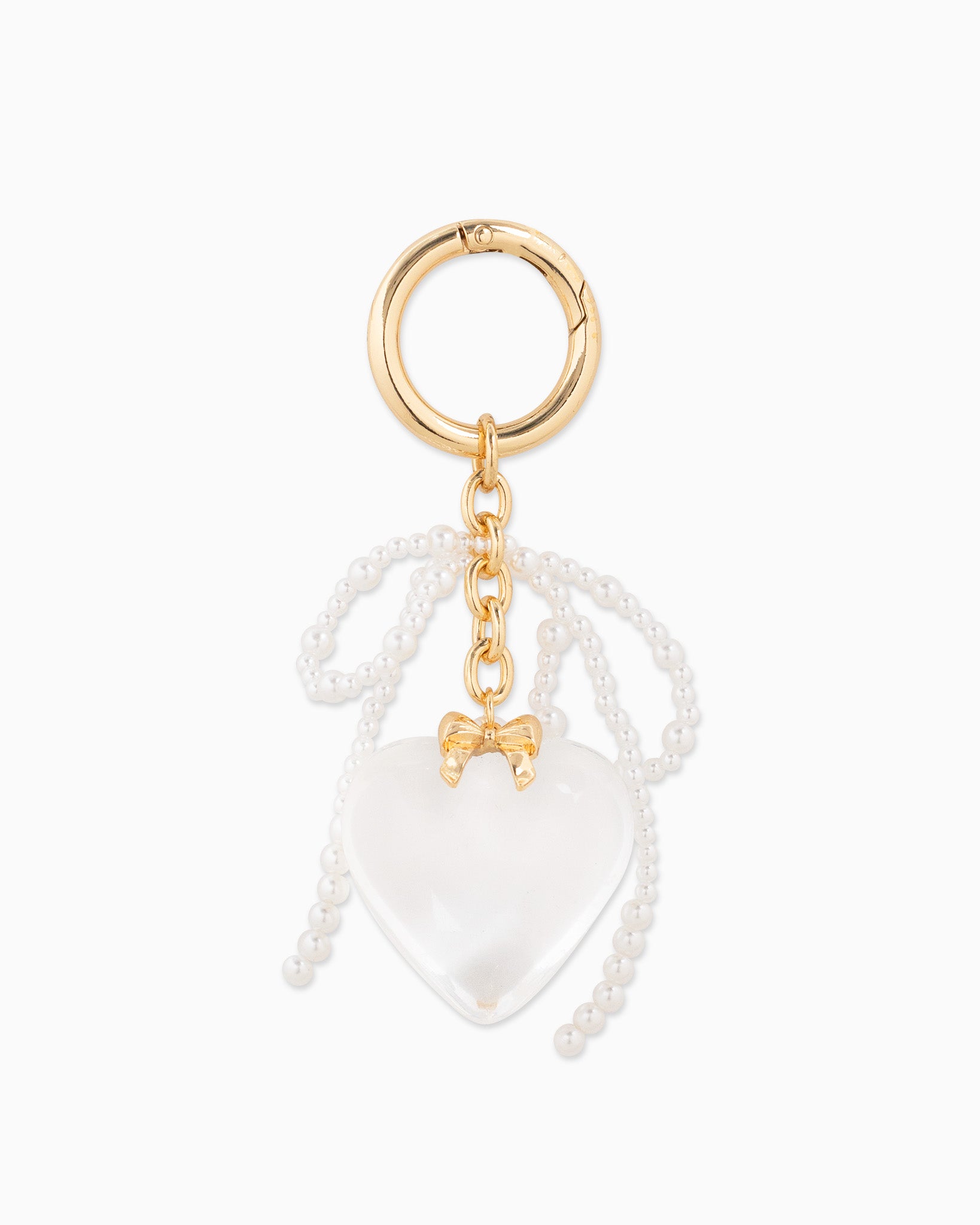 Clear Puffy Heart w/ Bow Bag Charm