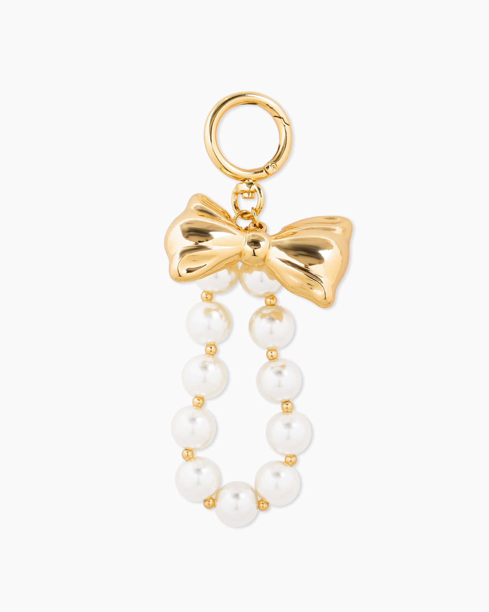 Puffy Bow Big Pearl Loop Bag Charm