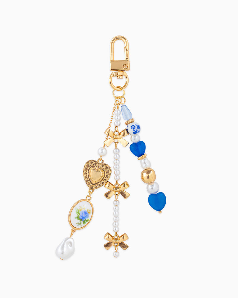 Romantic Ceramic and Bow Charm Bag Charm