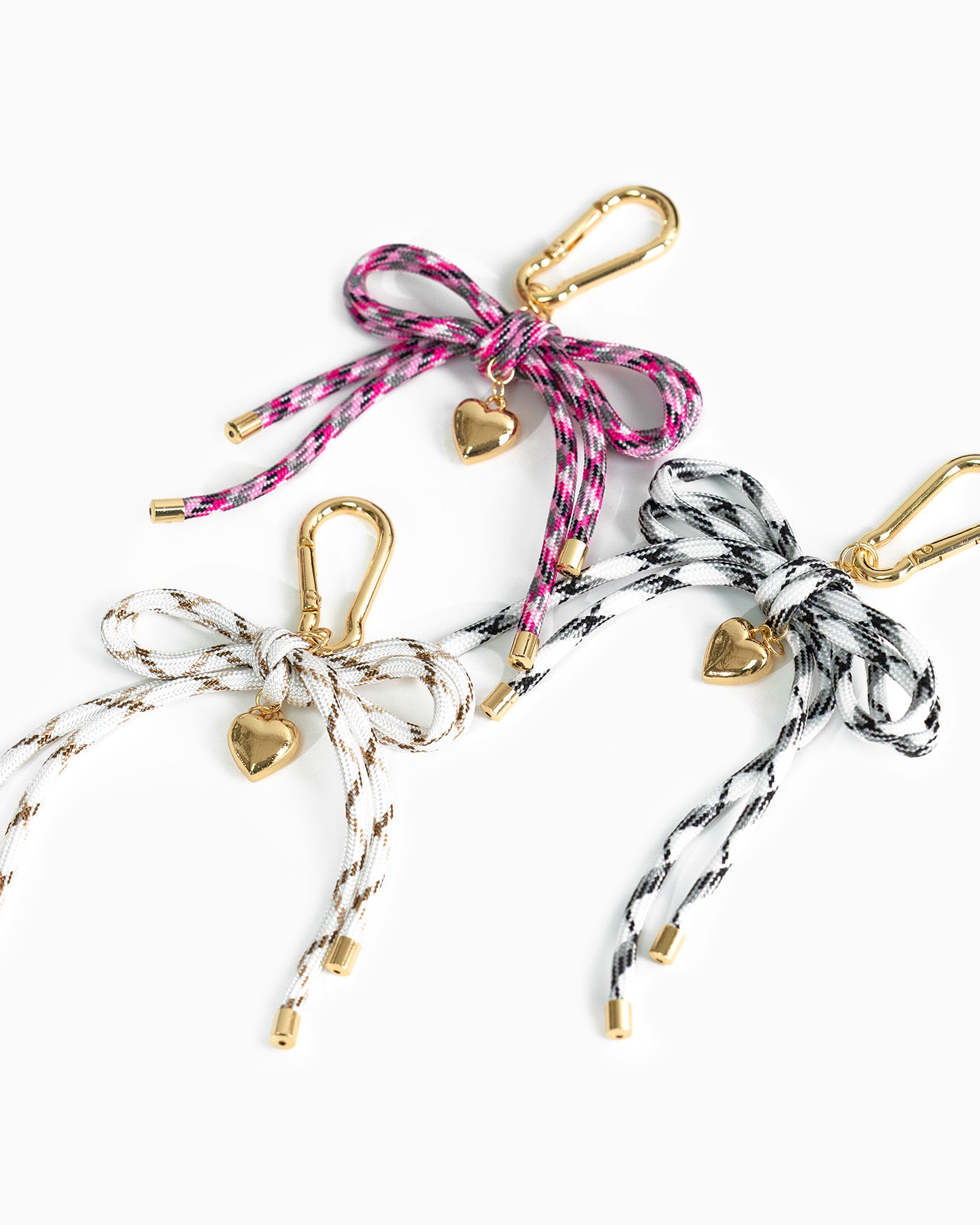 Twist Rope Ribbon Puff Heart Bag Charm-4
