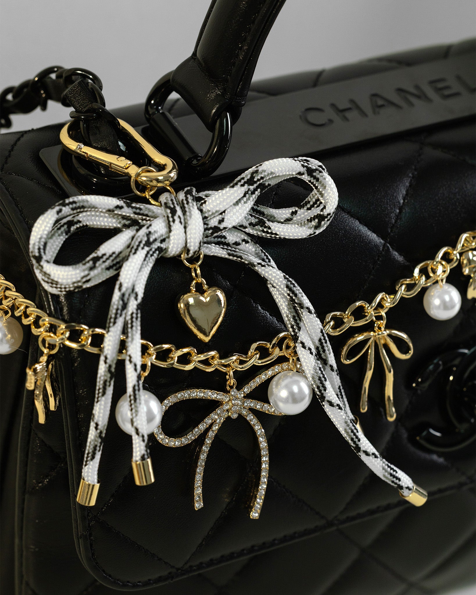 Twist Rope Ribbon Puff Heart Bag Charm-5