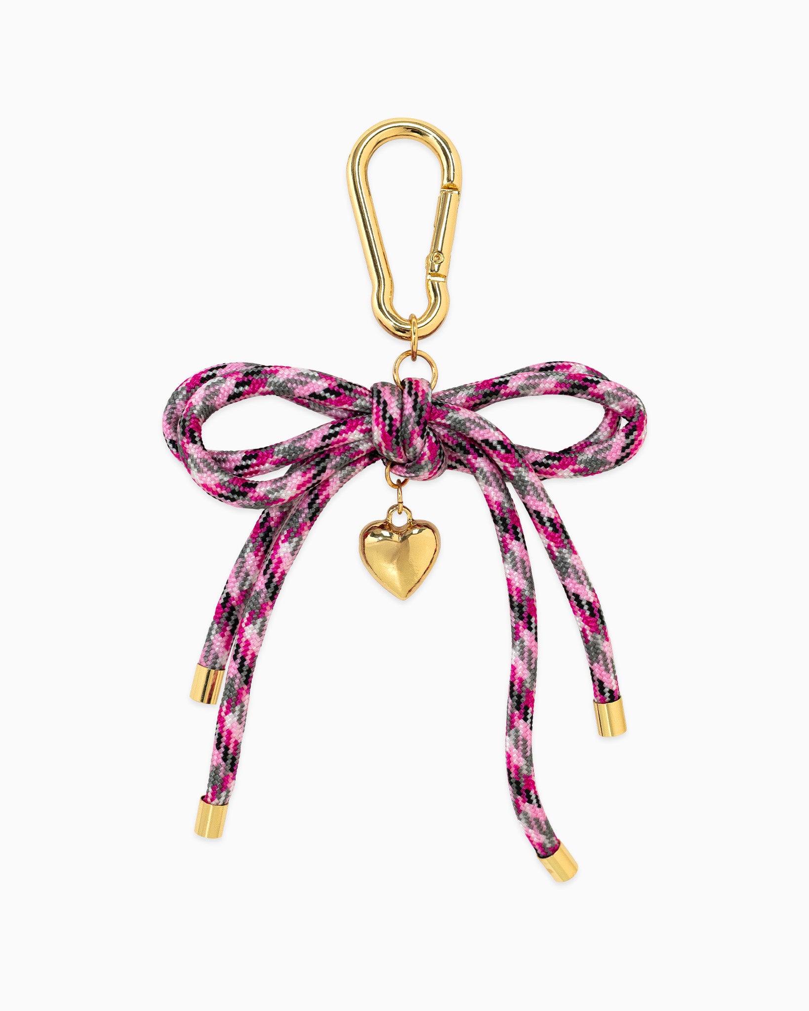 Twist Rope Ribbon Puff Heart Bag Charm