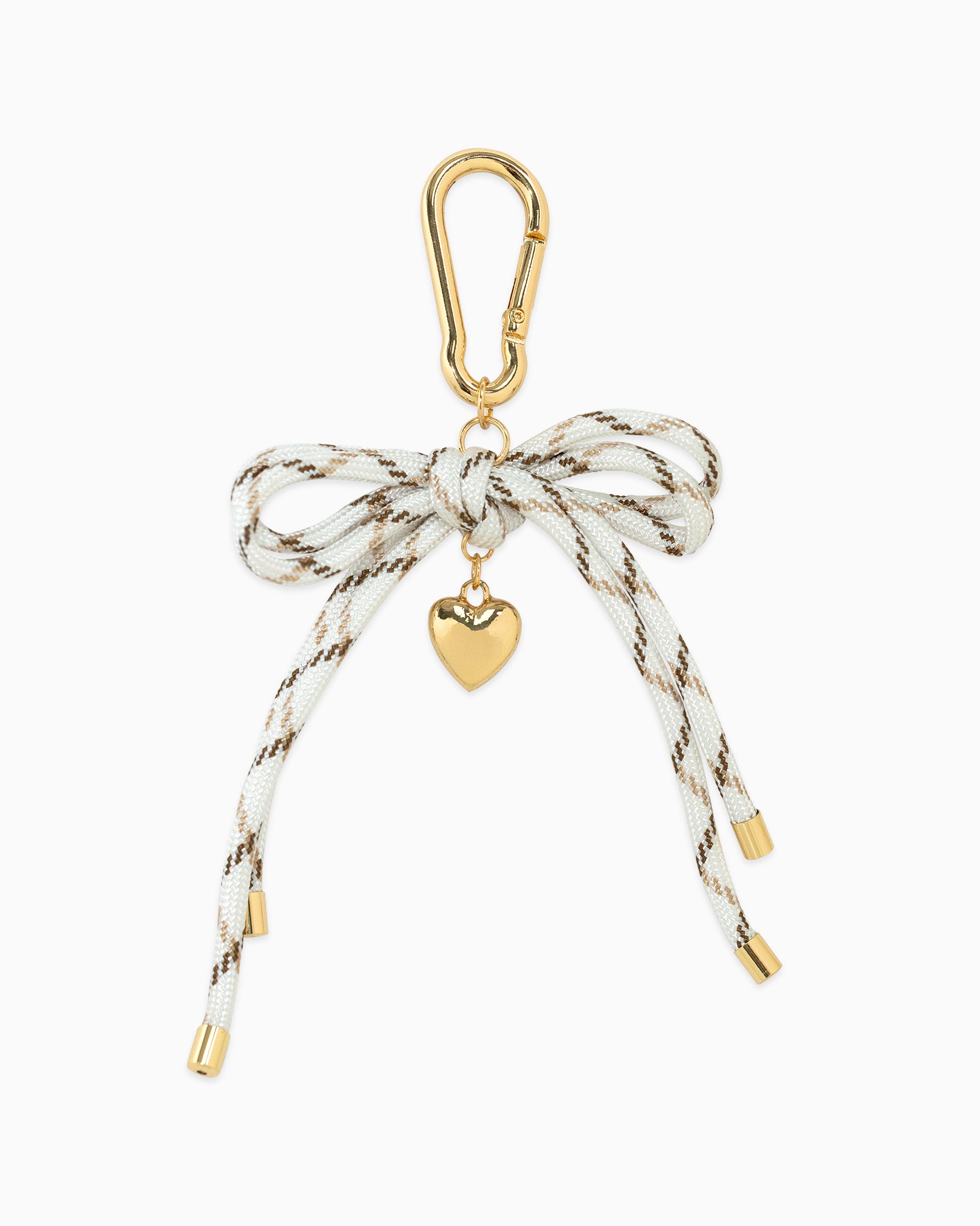 Twist Rope Ribbon Puff Heart Bag Charm