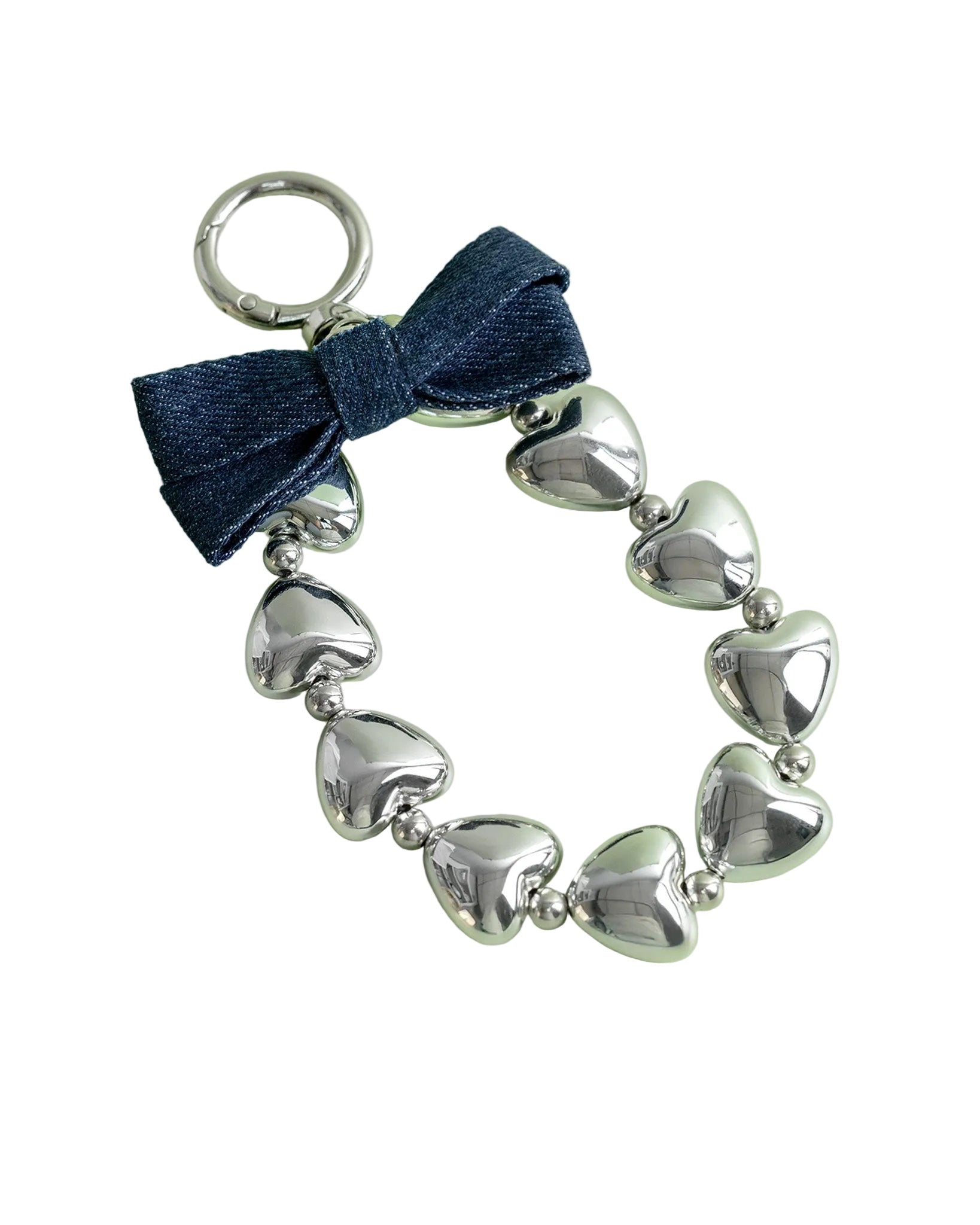 Denim Bow Looped in Love Charm