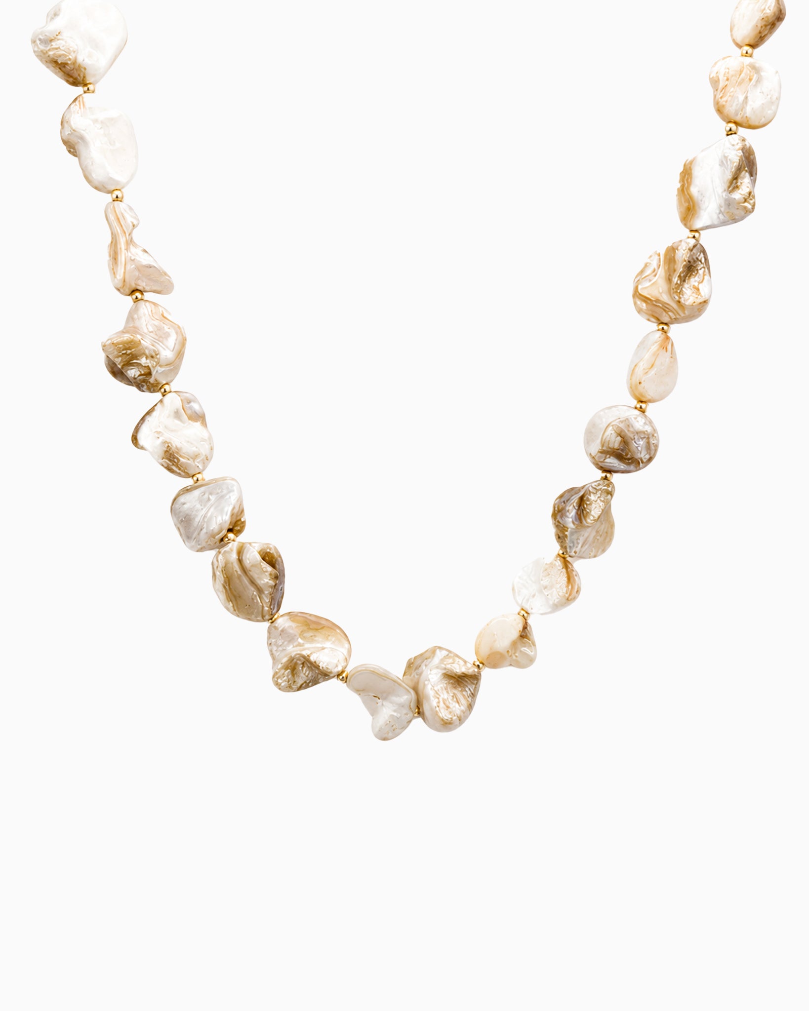 Coastal Organic Shell Bead Necklace-3