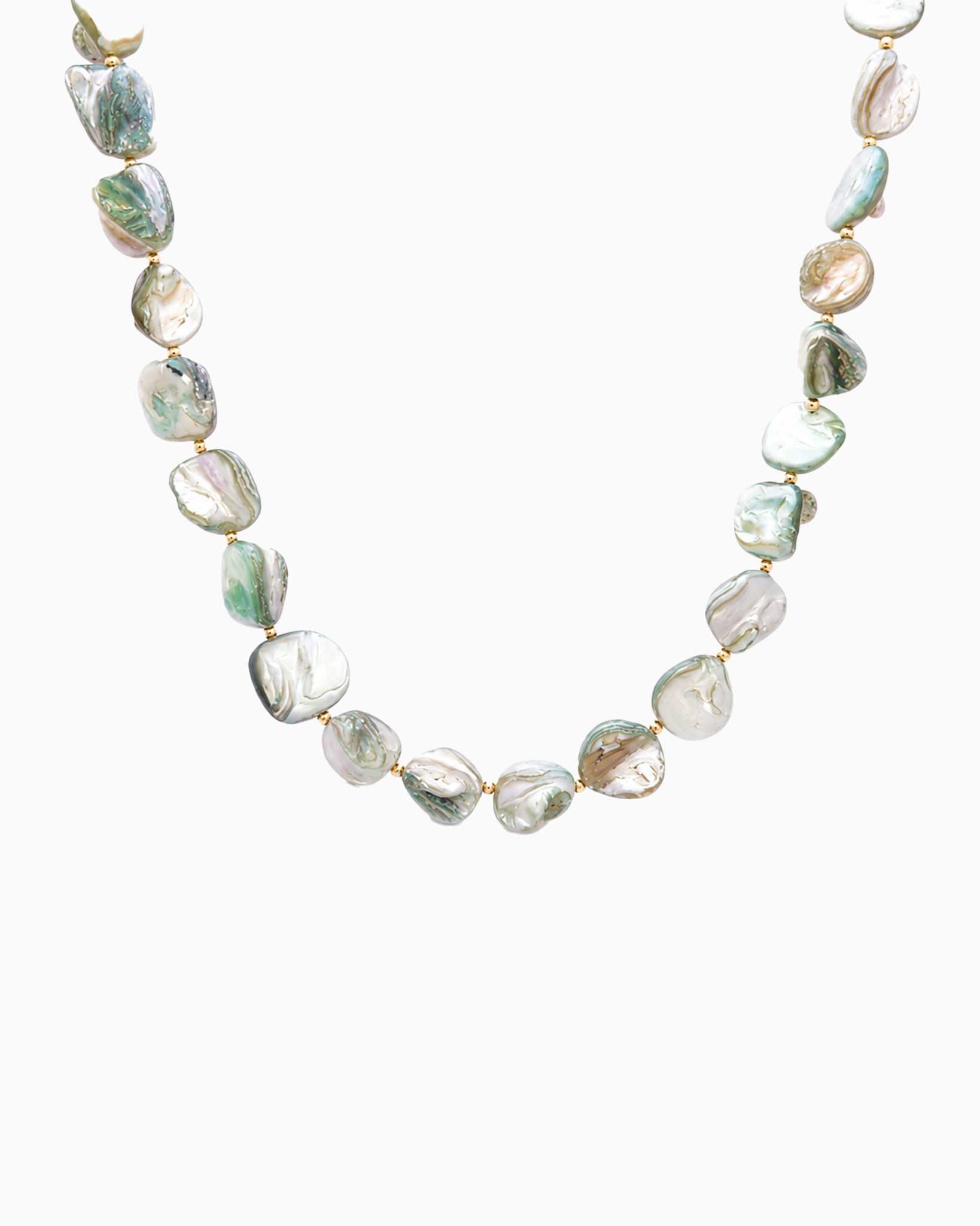 Coastal Organic Shell Bead Necklace-4