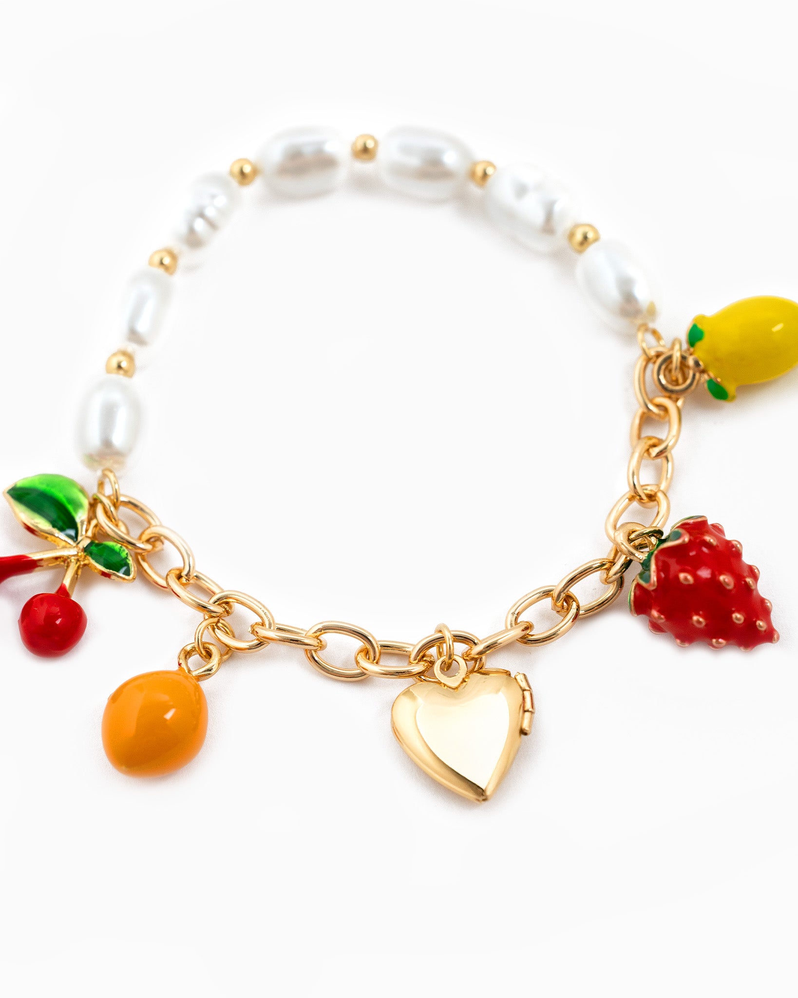 Fruit Charm Locket Half Chain Bracelet
