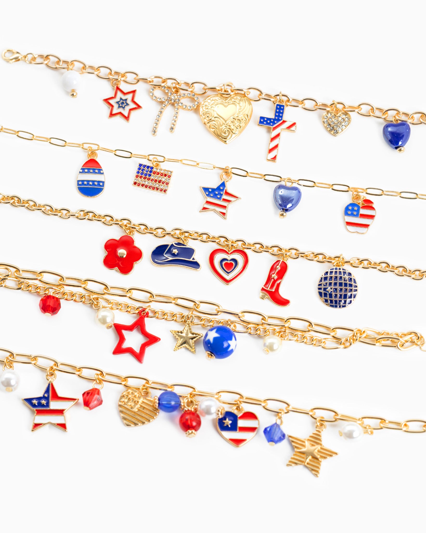 Americana Glory Ceramic Charm Bracelet