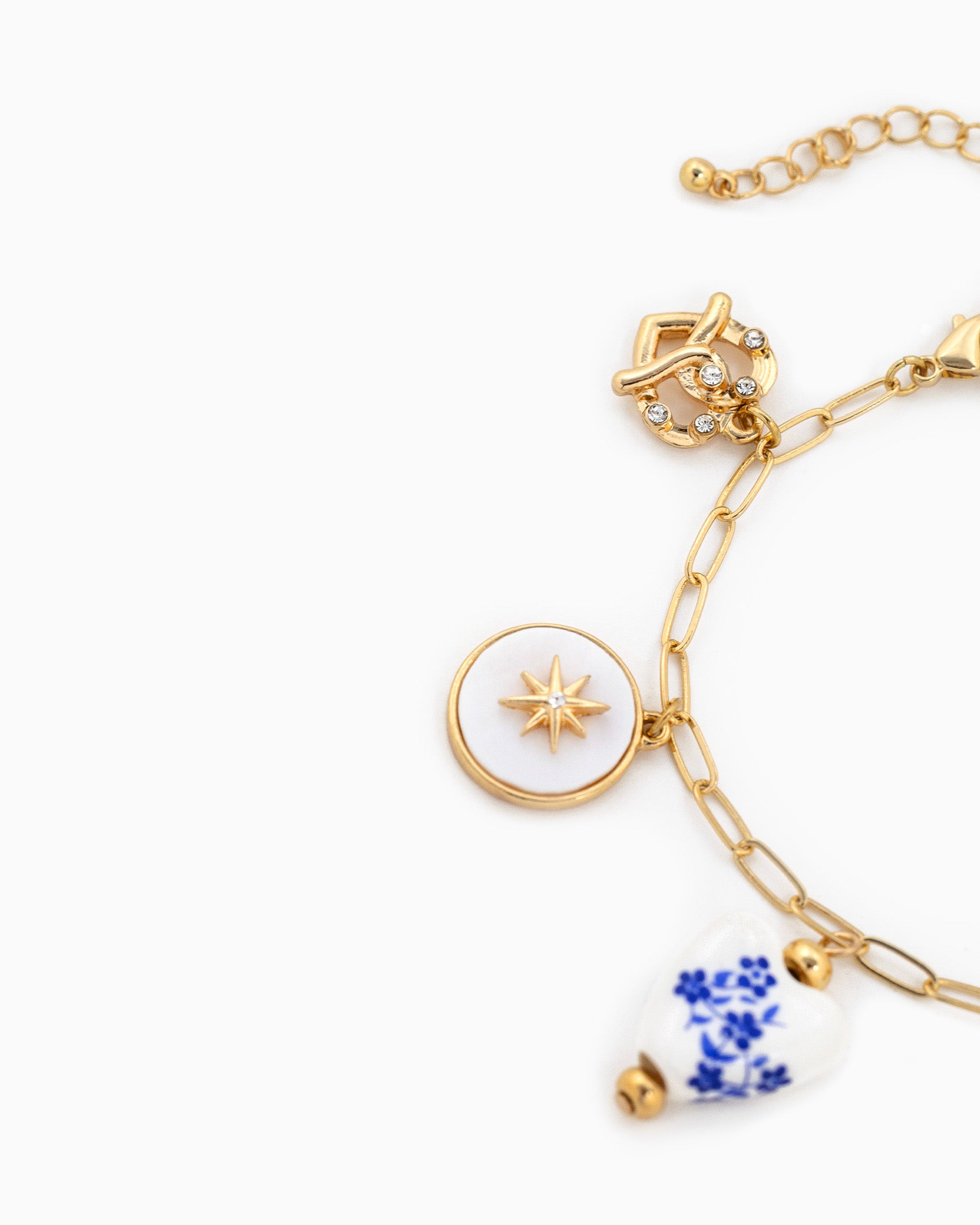 Vintage Dreamy Charm with Ceramic Heart Bracelet