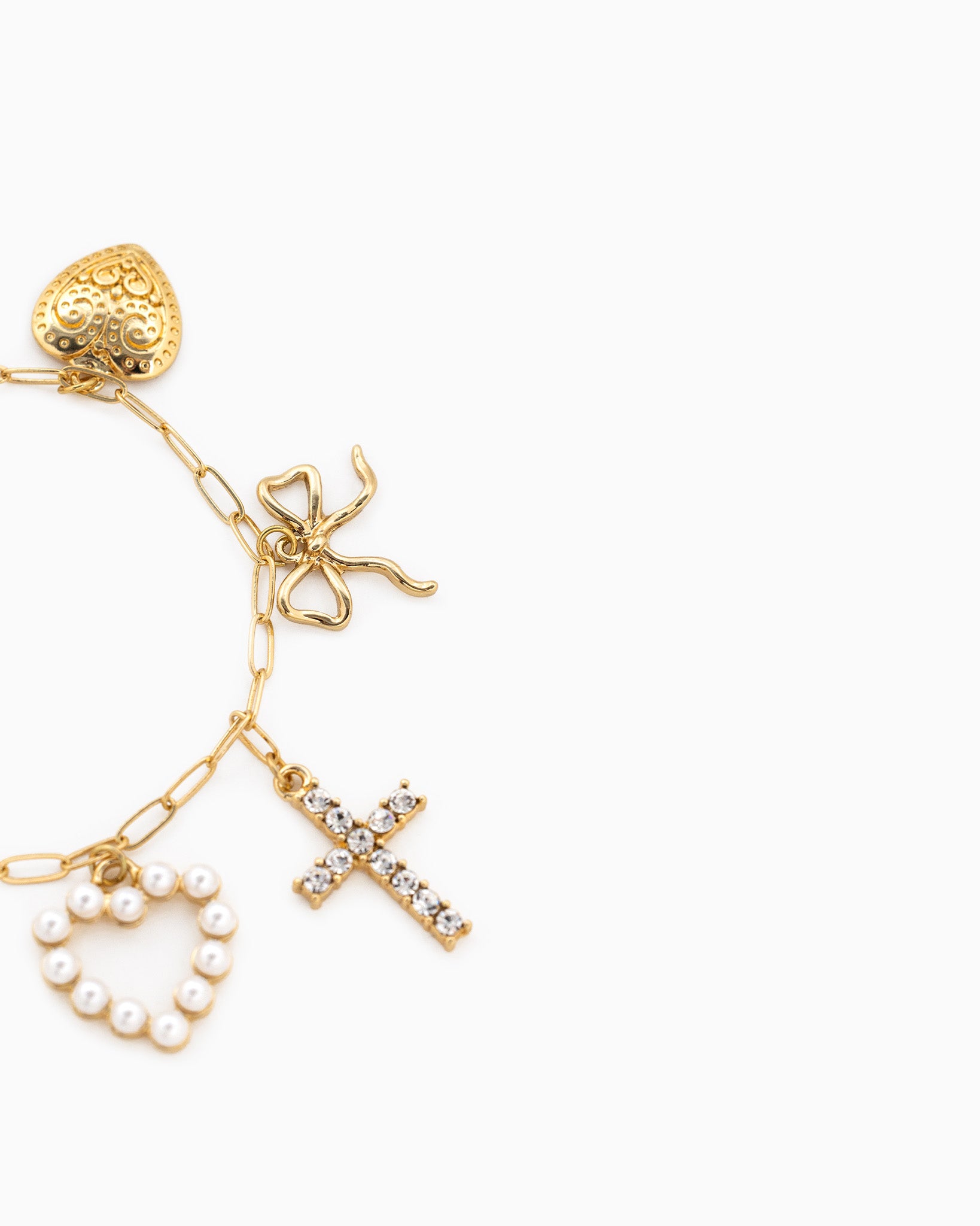 Vintage Dreamy Charm with Ceramic Heart Bracelet