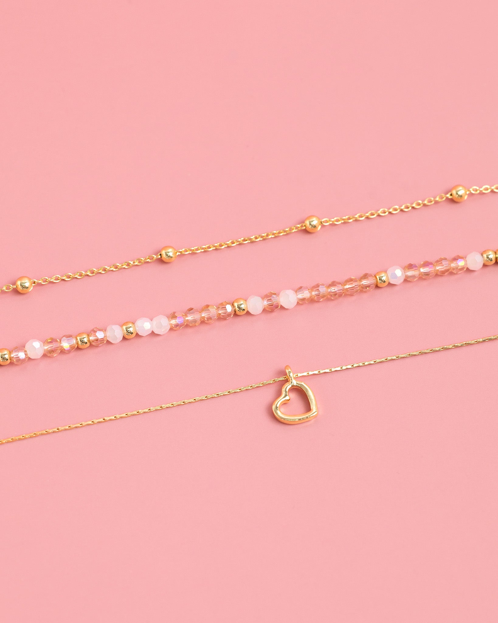 Valentine Blush Harmony Heart Bracelets Set of 3-3