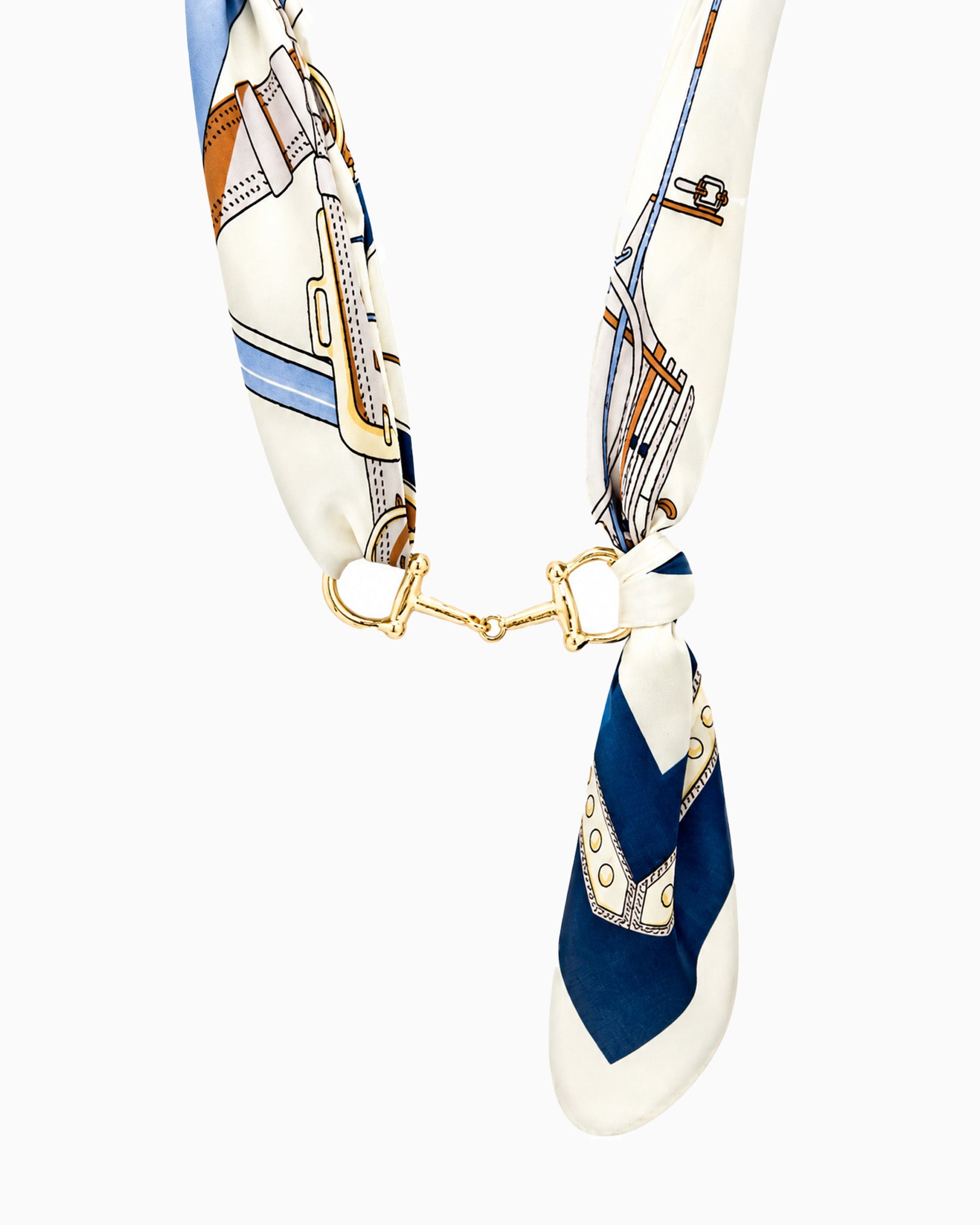 Horse Bit Silk Scarf Necklace-5