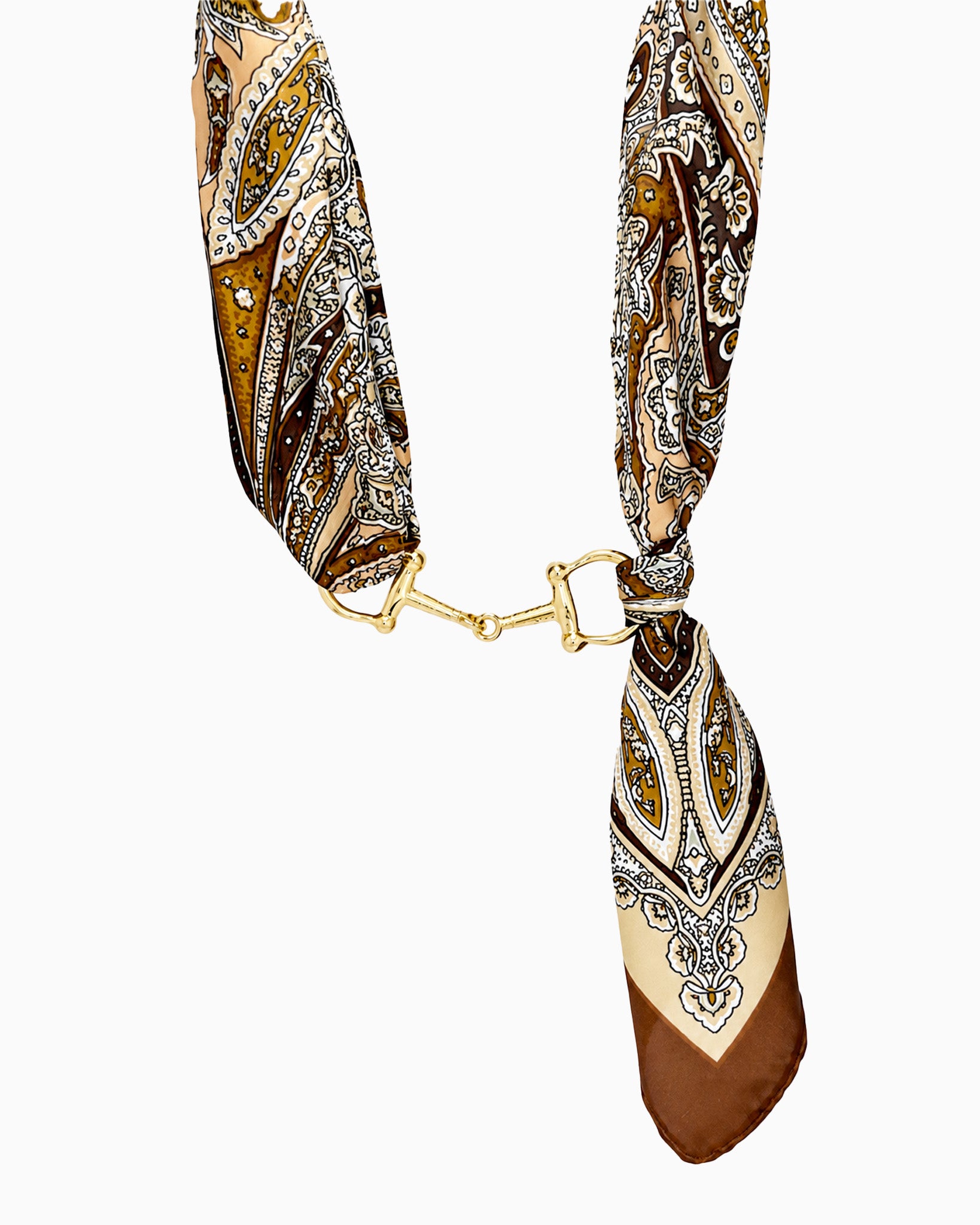 Horse Bit Silk Scarf Necklace-3