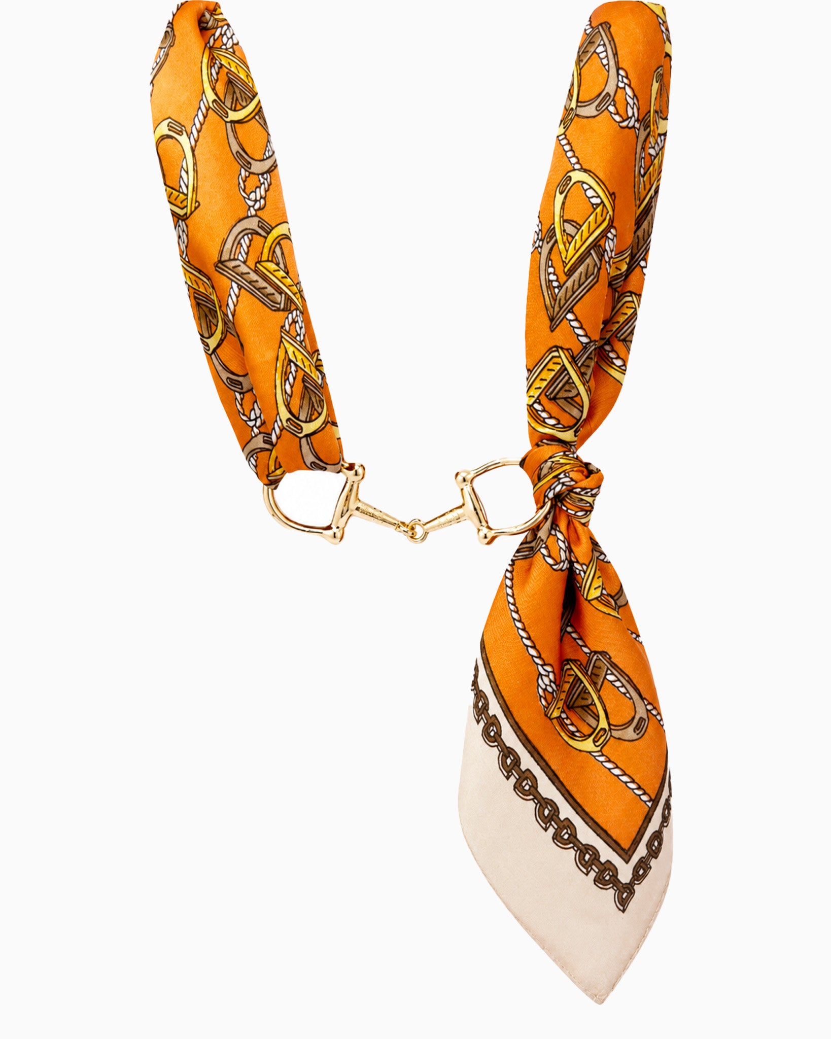 Horse Bit Silk Scarf Necklace-4