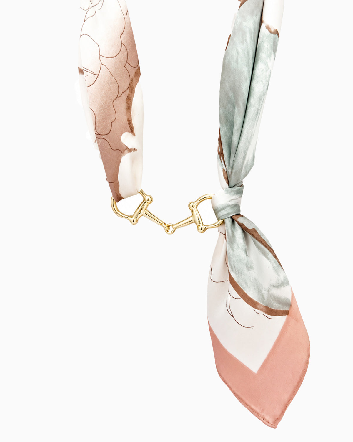 Horse Bit Silk Scarf Necklace-8
