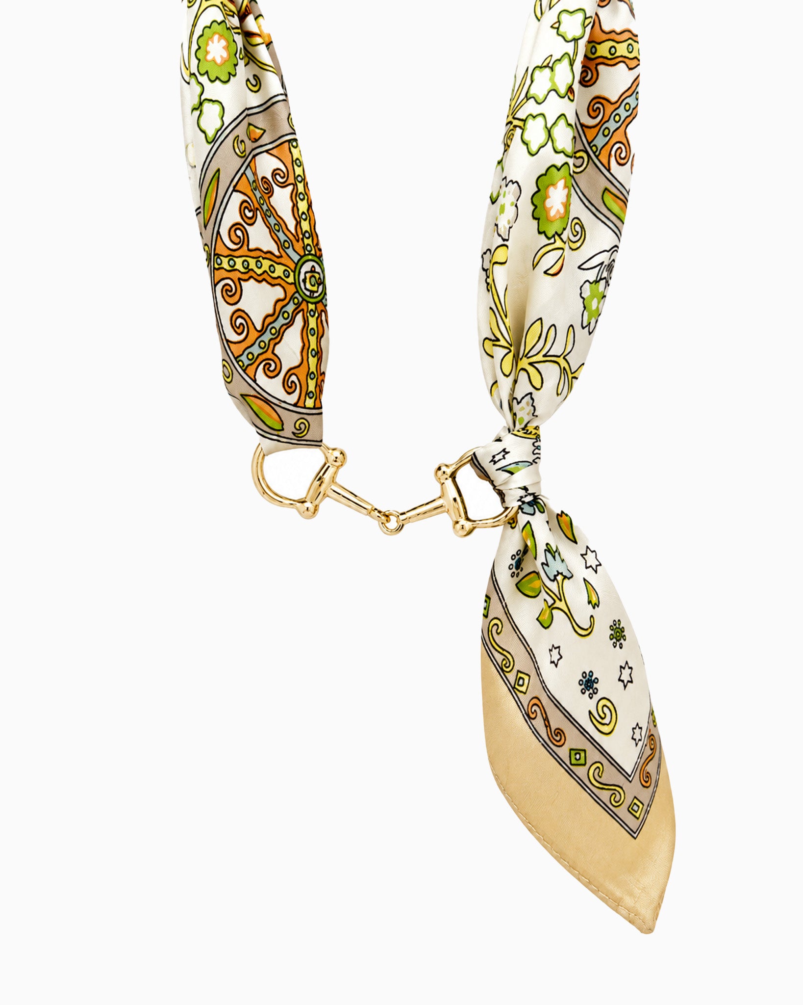 Horse Bit Silk Scarf Necklace-6