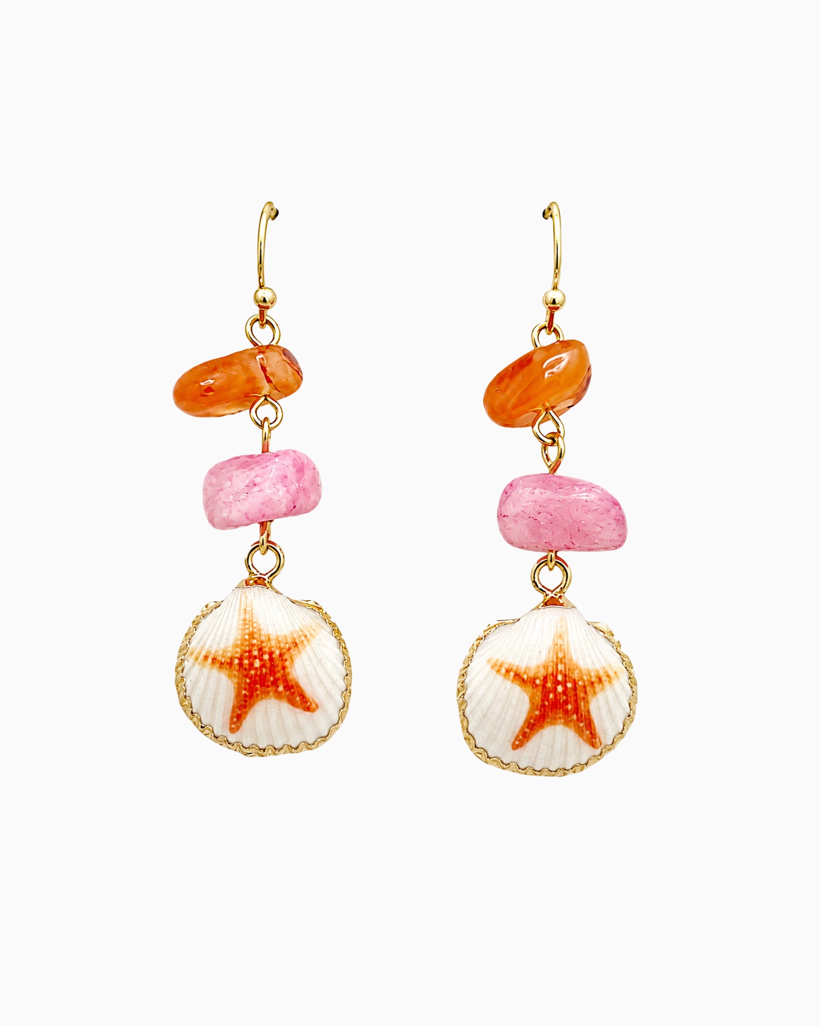 Sealife Starfish Stone Drop Earrings-3