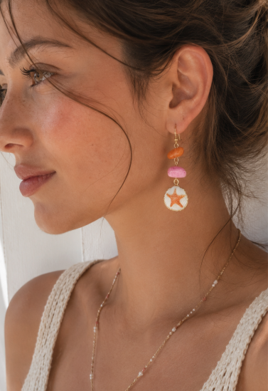 Sealife Starfish Stone Drop Earrings-2