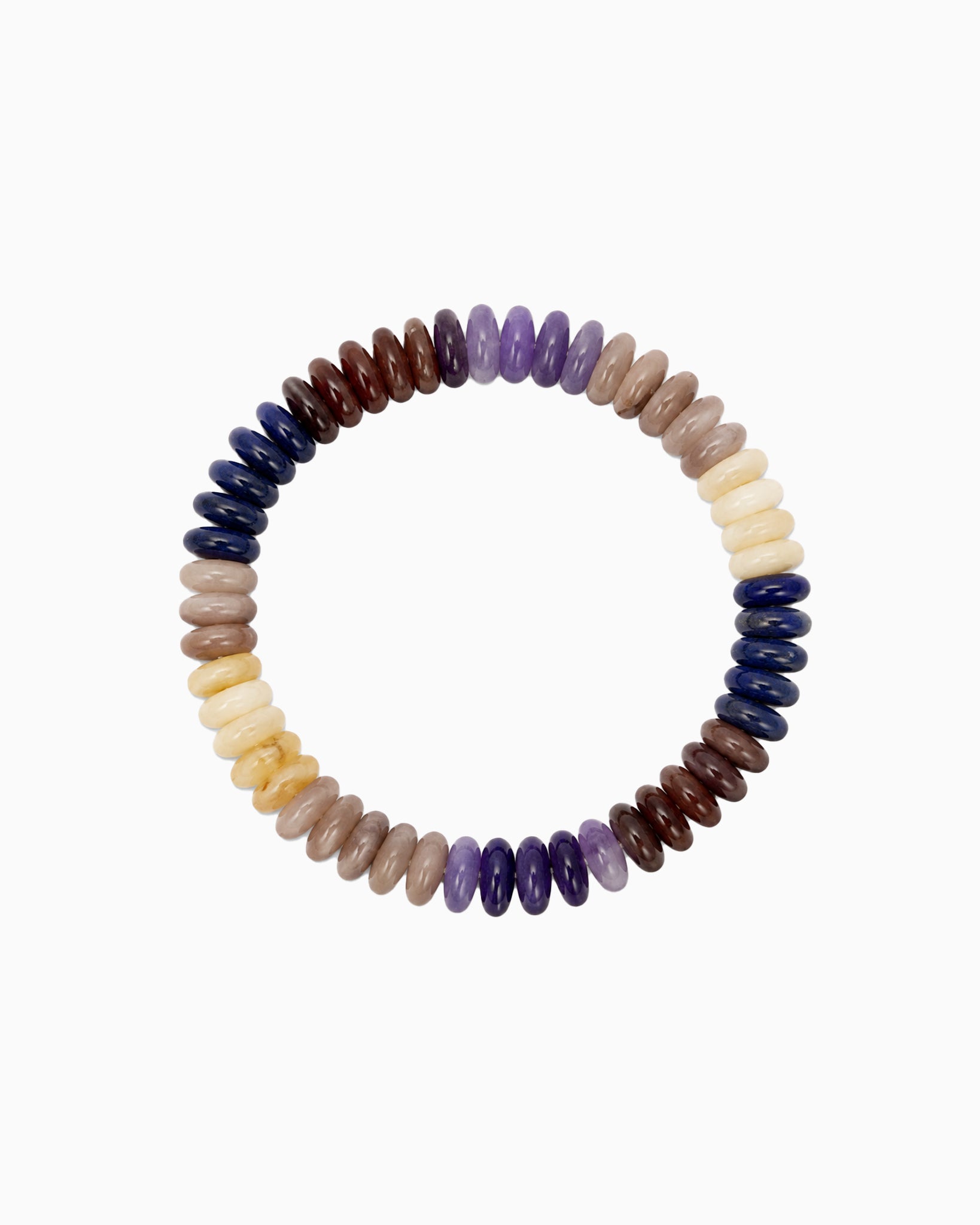 Autumn Wide Disc Marble Beaded Stretch Bracelets-9