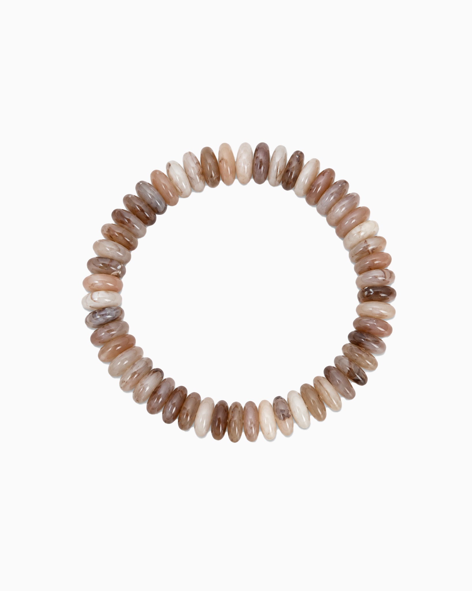 Autumn Wide Disc Marble Beaded Stretch Bracelets-2