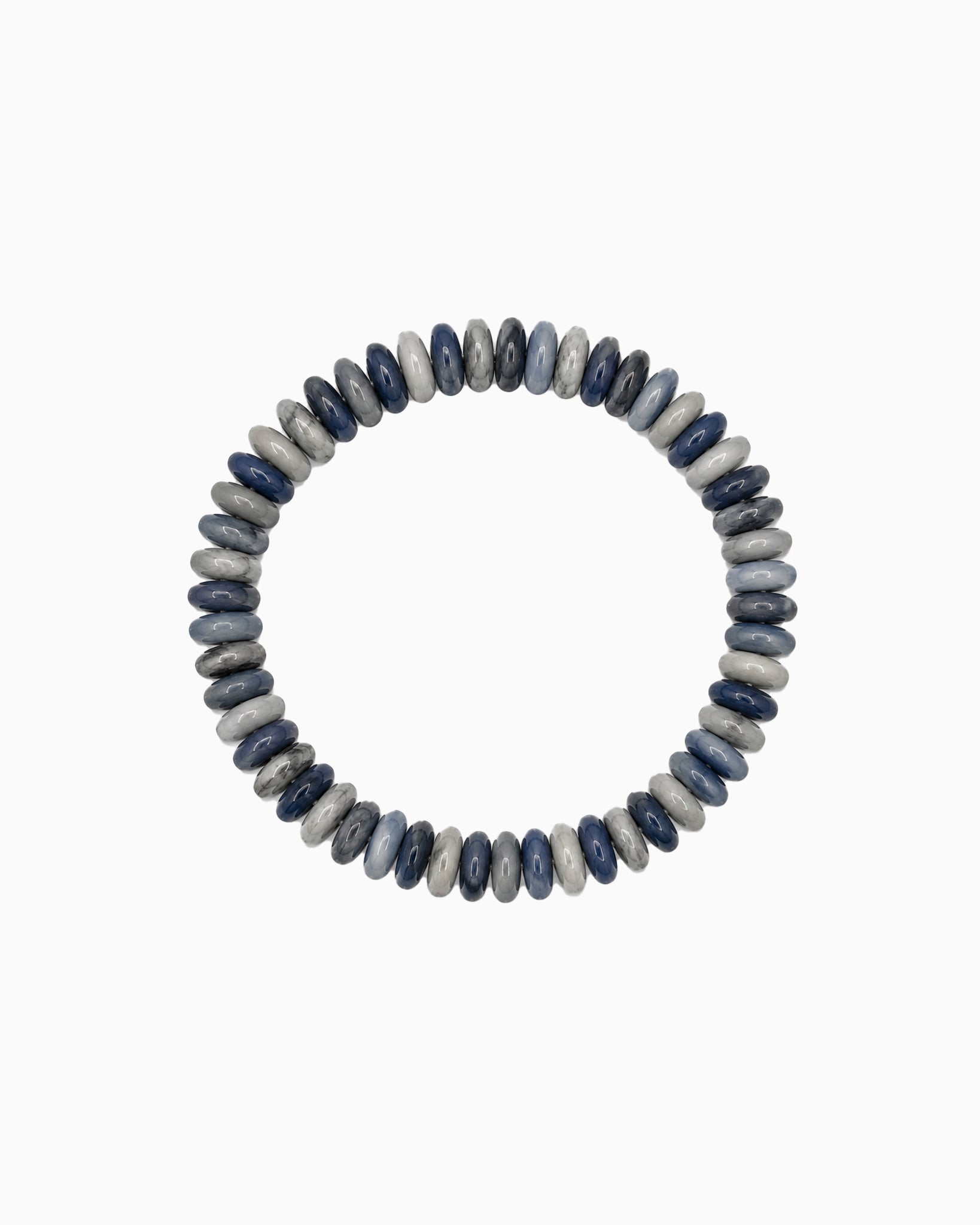 Autumn Wide Disc Marble Beaded Stretch Bracelets-10