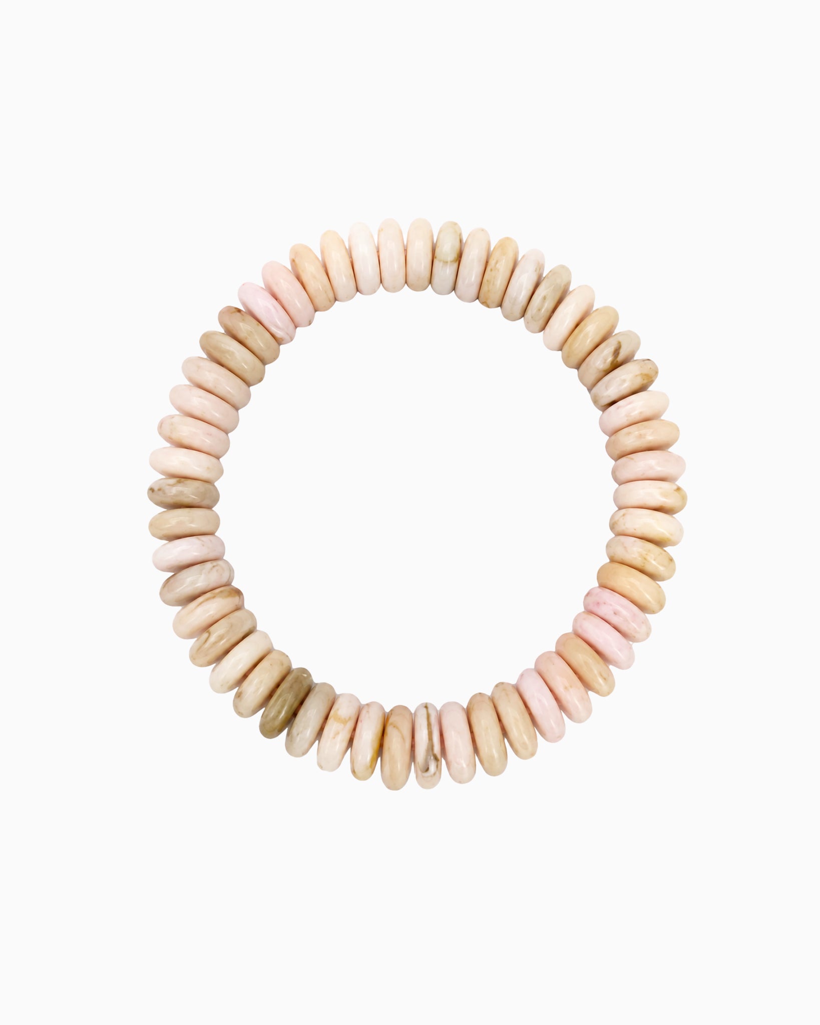 Autumn Wide Disc Marble Beaded Stretch Bracelets-3