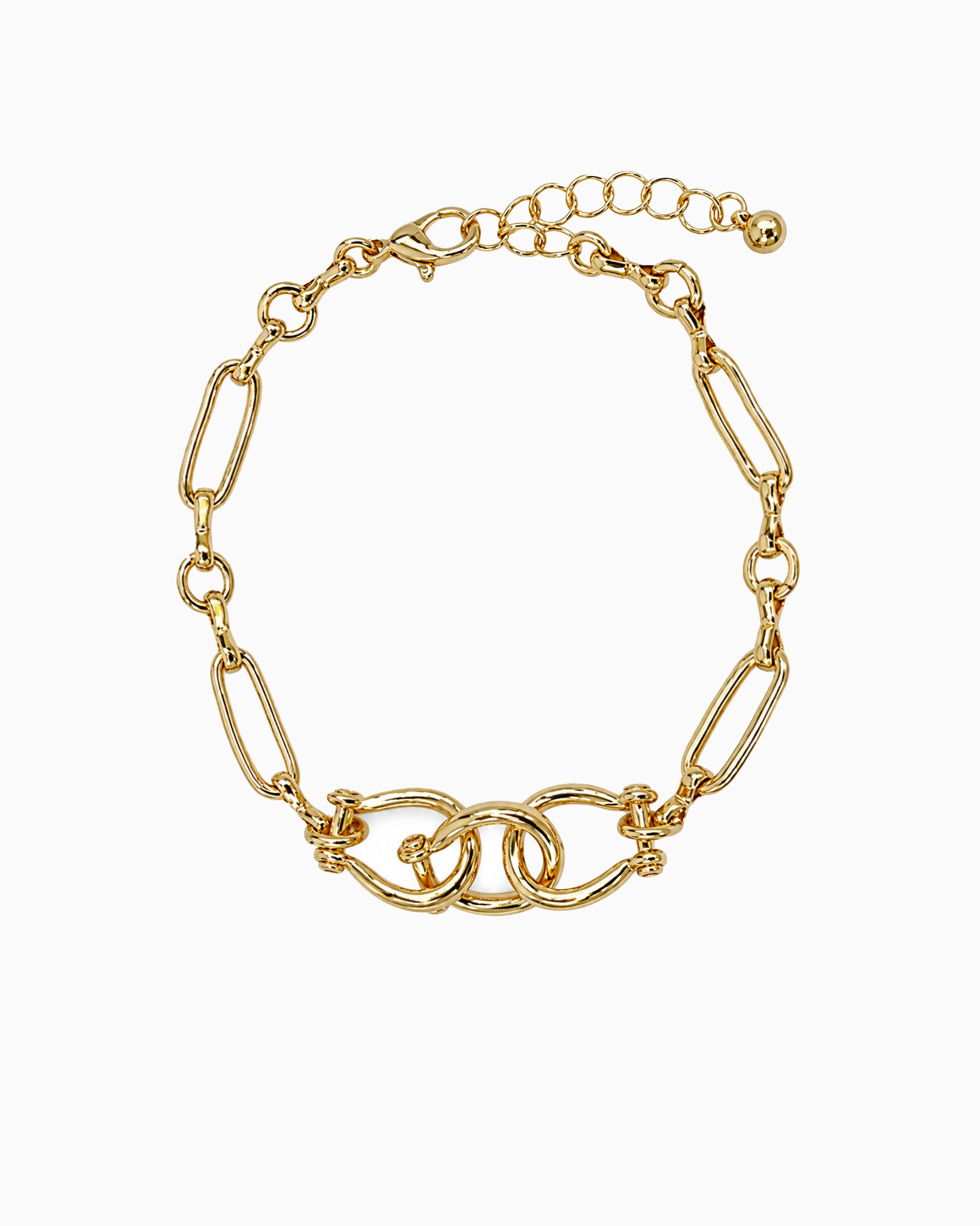 Horsebit Link Mixed Chain Bracelet-1