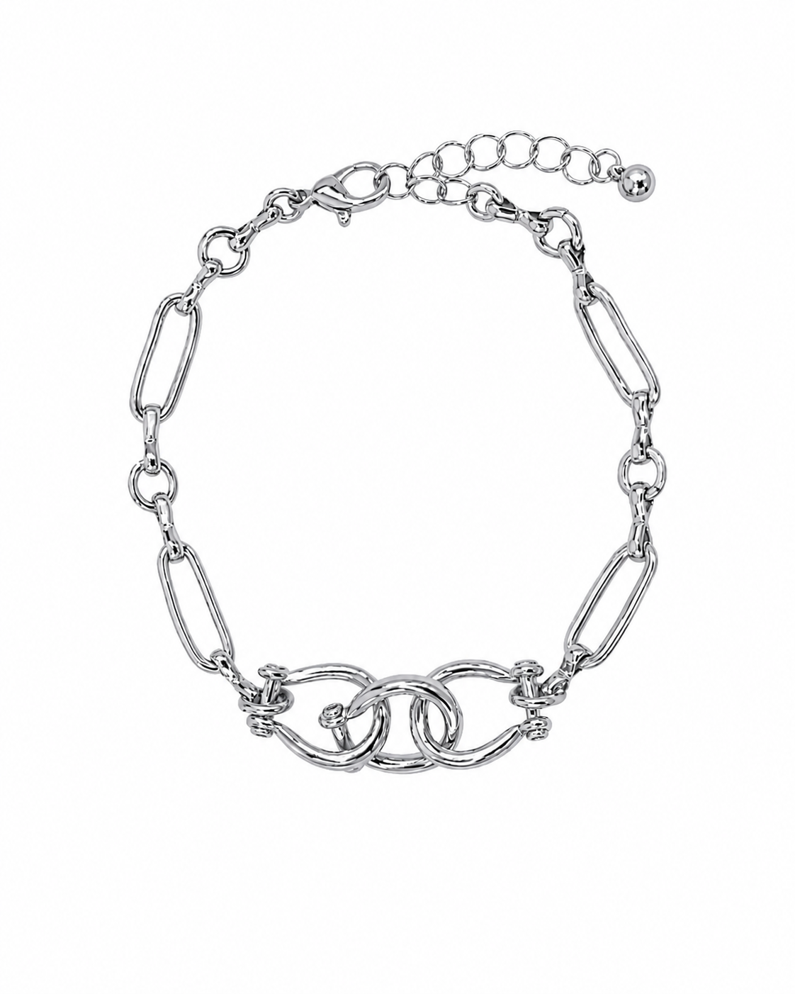 Horsebit Link Mixed Chain Bracelet-3