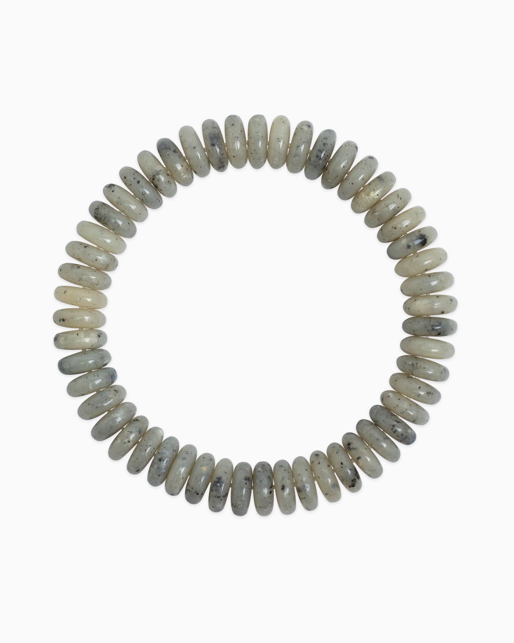 Neutral Color Wide Marble Beaded Stretch Bracelet