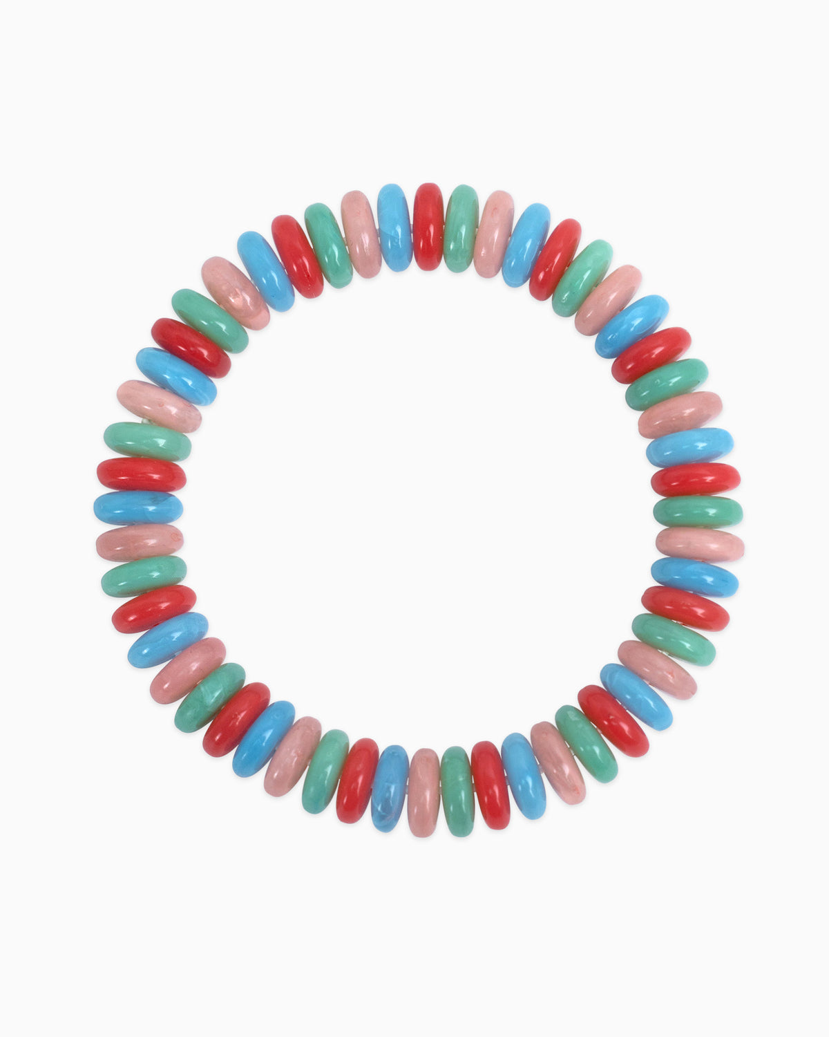 Multi Color Wide Marble Beaded Stretch Bracelet