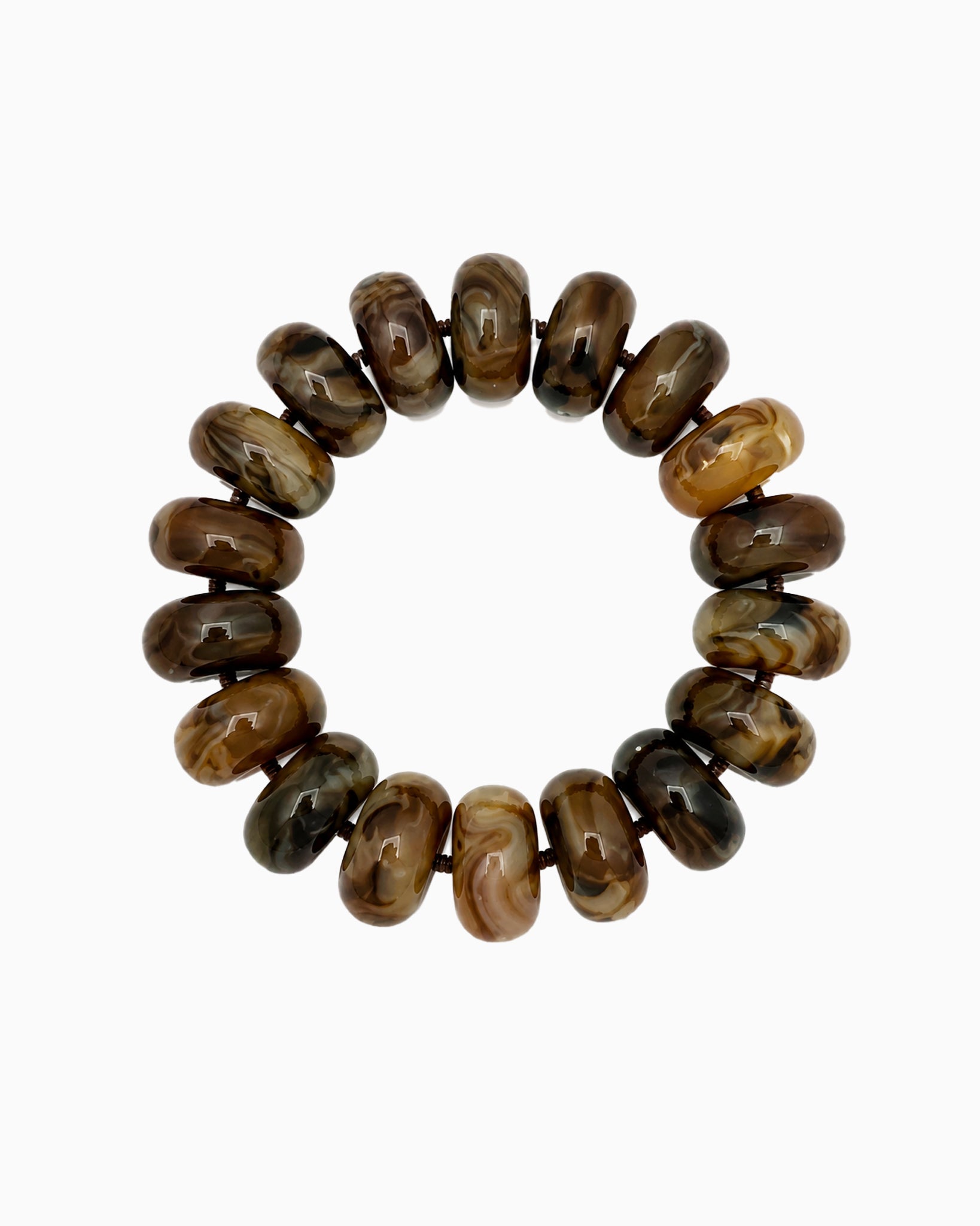 Chunky Marble Beaded Stretch Bracelet-4