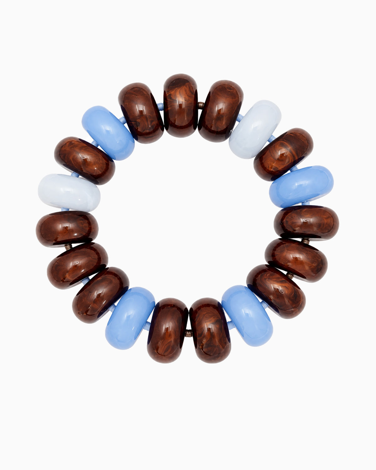 Multi Chunky Marble Beaded Stretch Bracelet-1