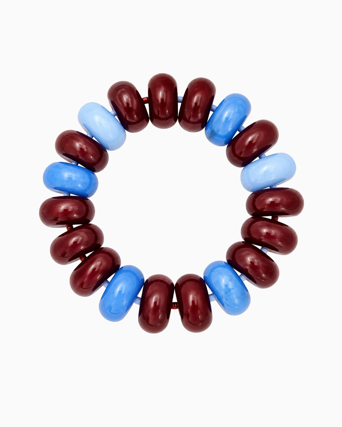 Multi Chunky Marble Beaded Stretch Bracelet-4
