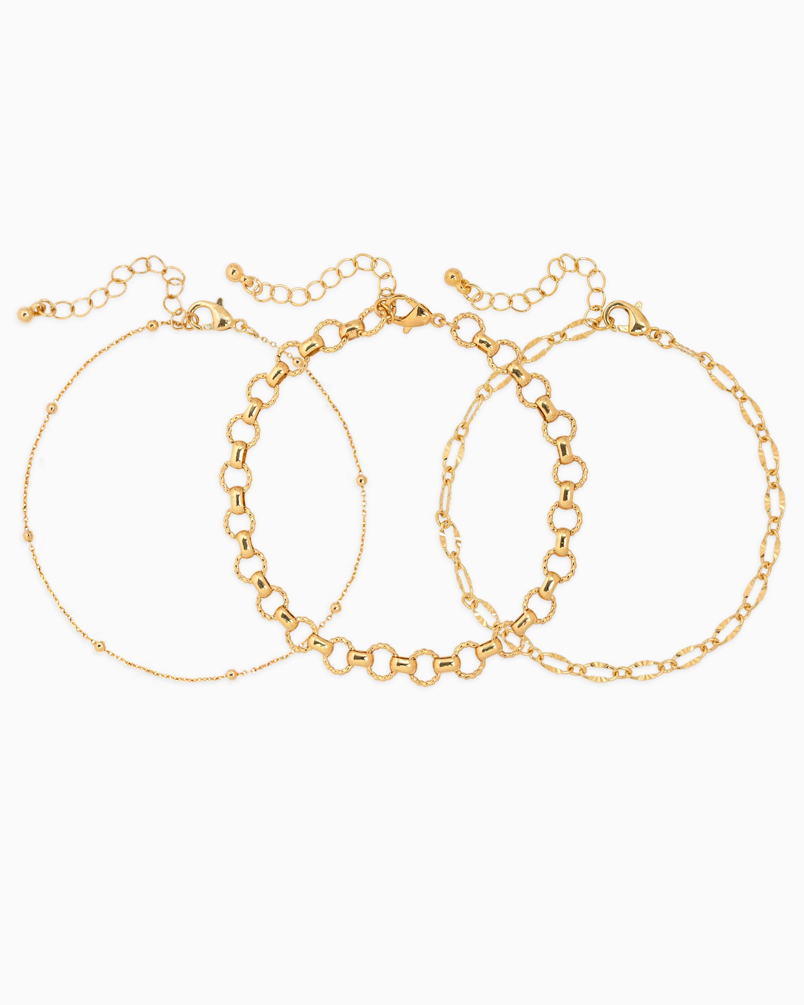 Luxe Minimal Ball Chain Bracelets Set of 3
