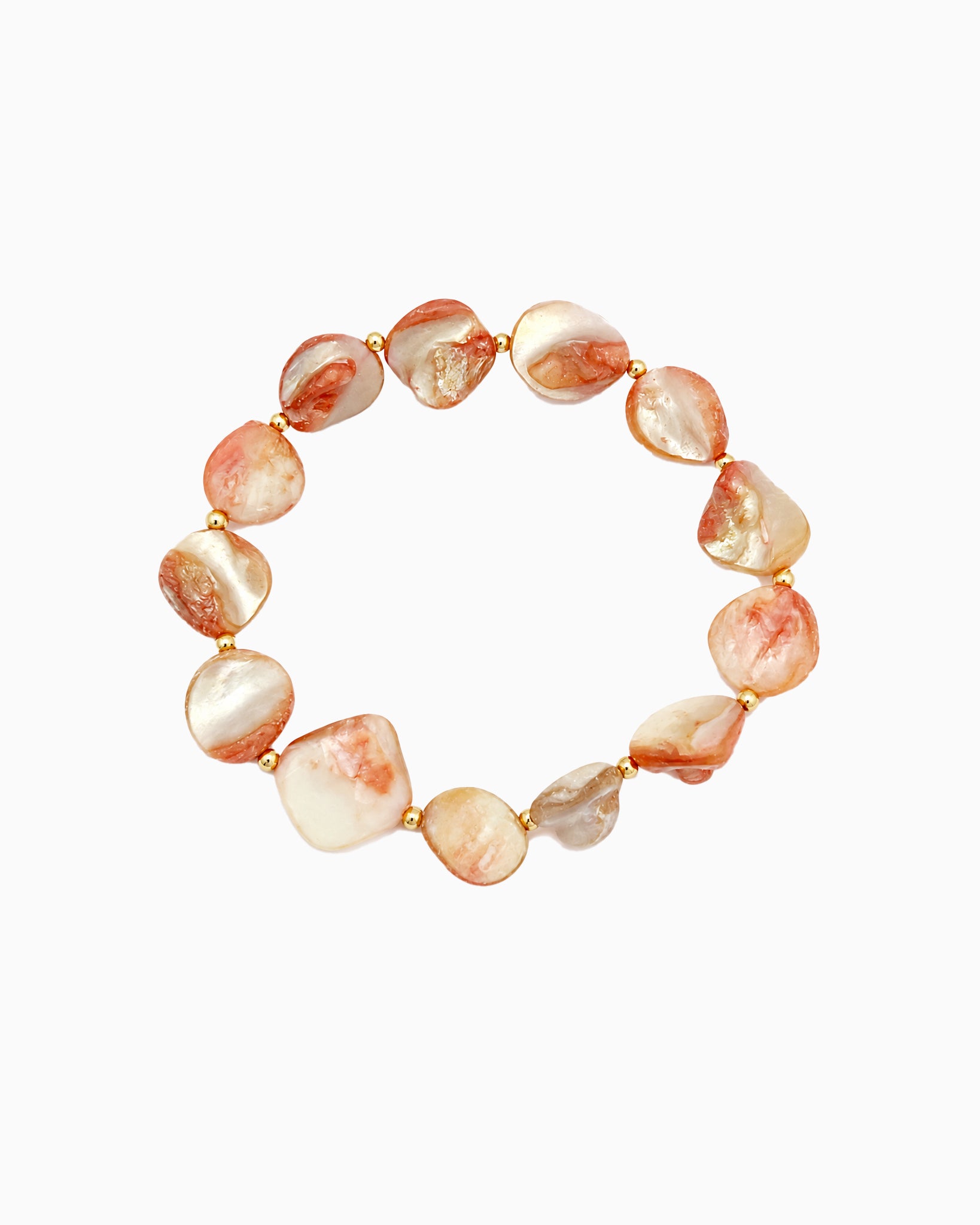 Coastal Organic Shell Stretch Bracelet-3