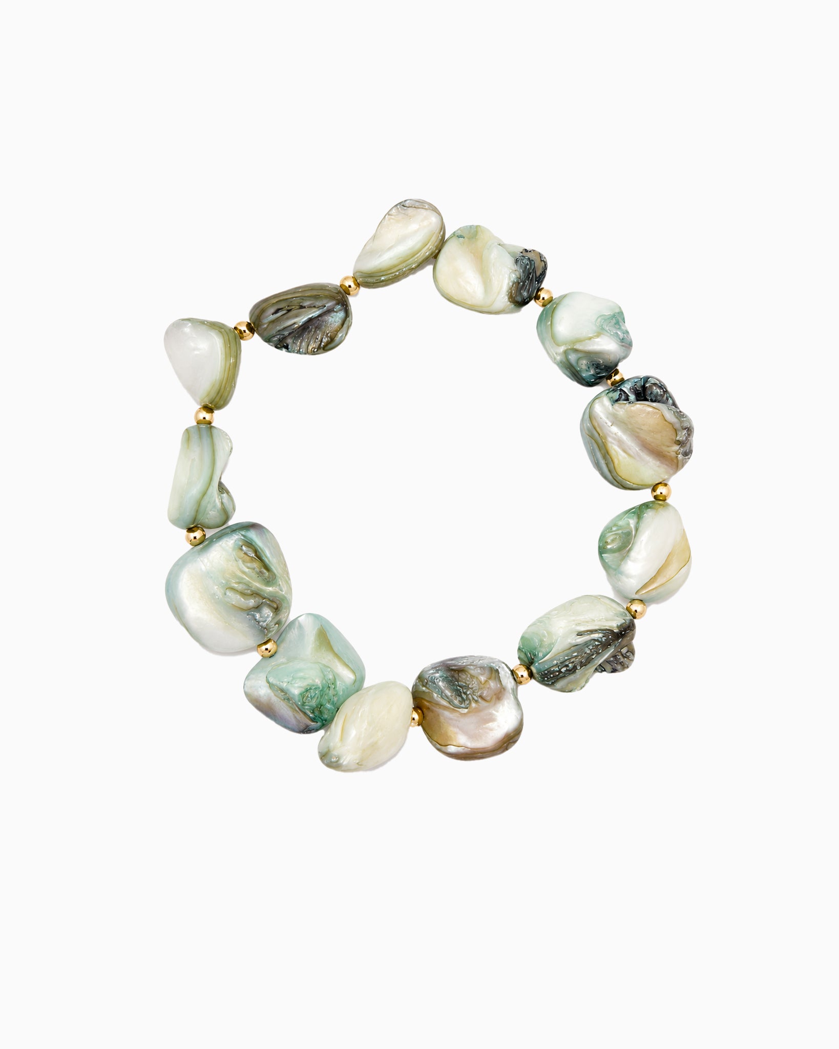Coastal Organic Shell Stretch Bracelet-4