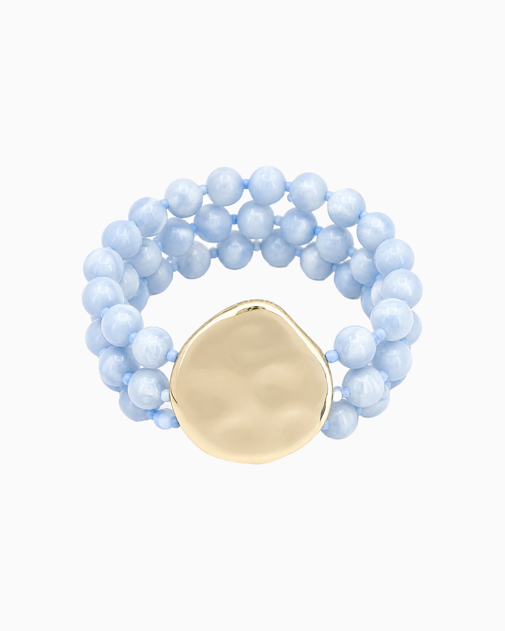 Organic Marbled Bead Layered Statement Bracelet-7