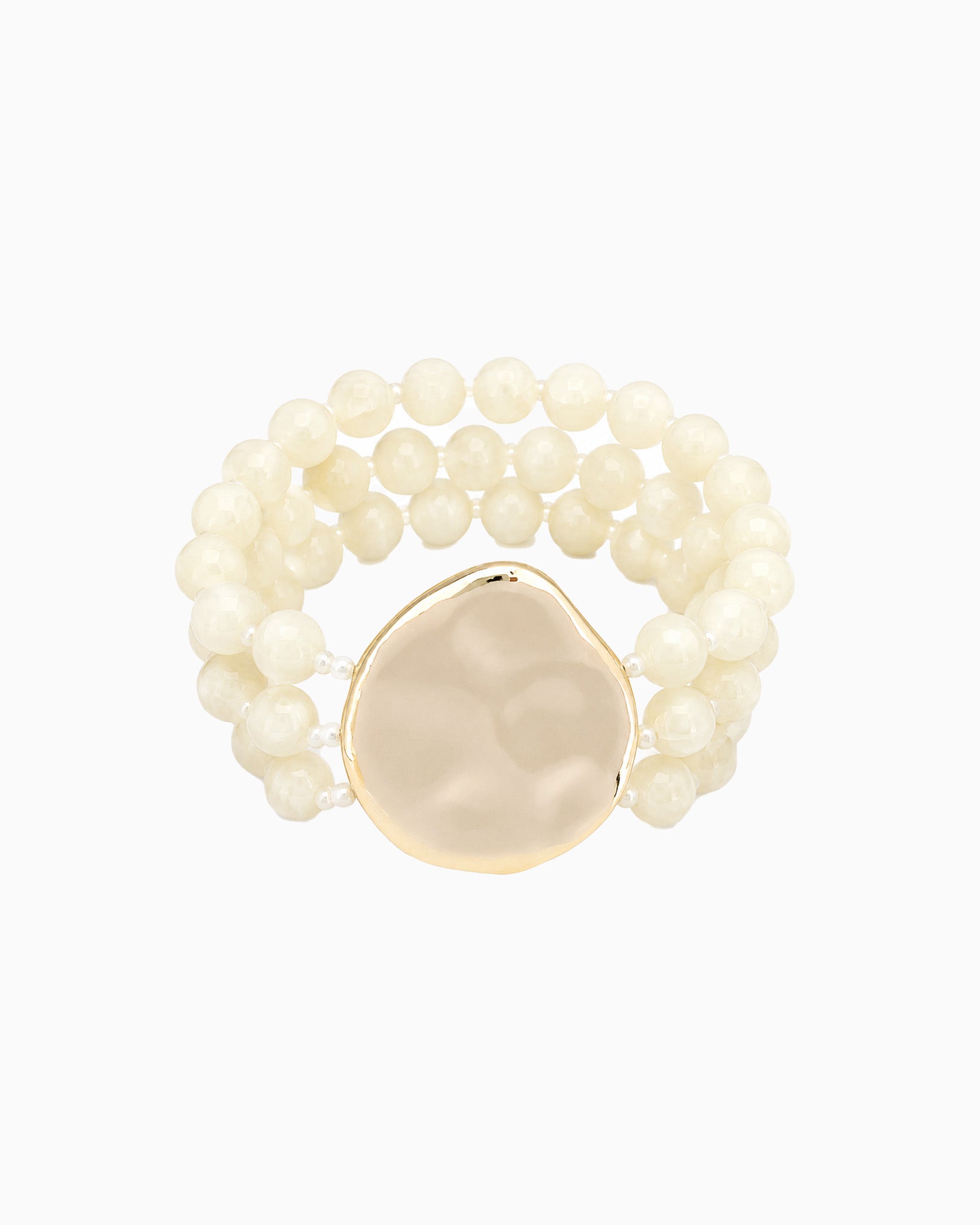 Organic Marbled Bead Layered Statement Bracelet-6