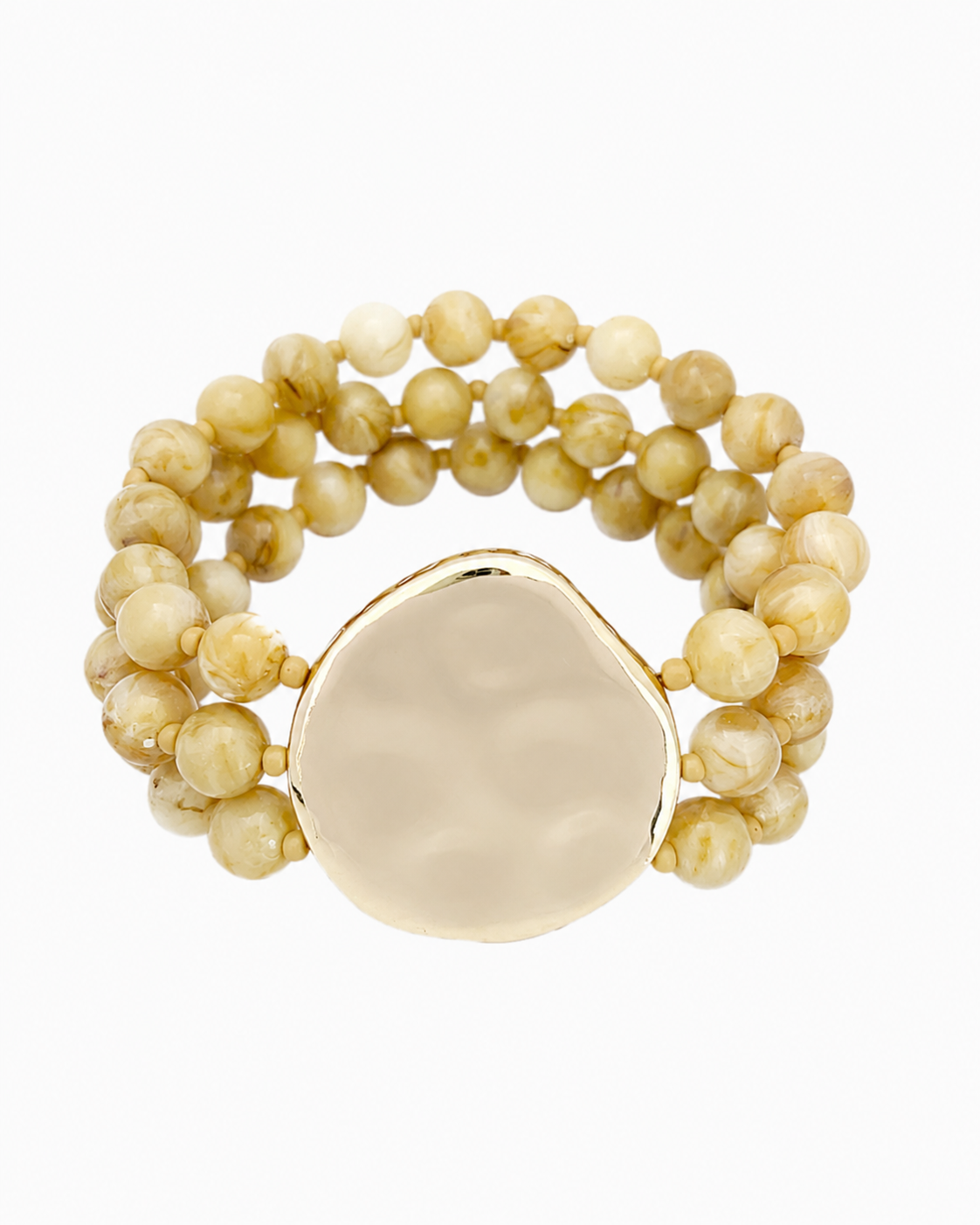 Organic Marbled Bead Layered Statement Bracelet-4