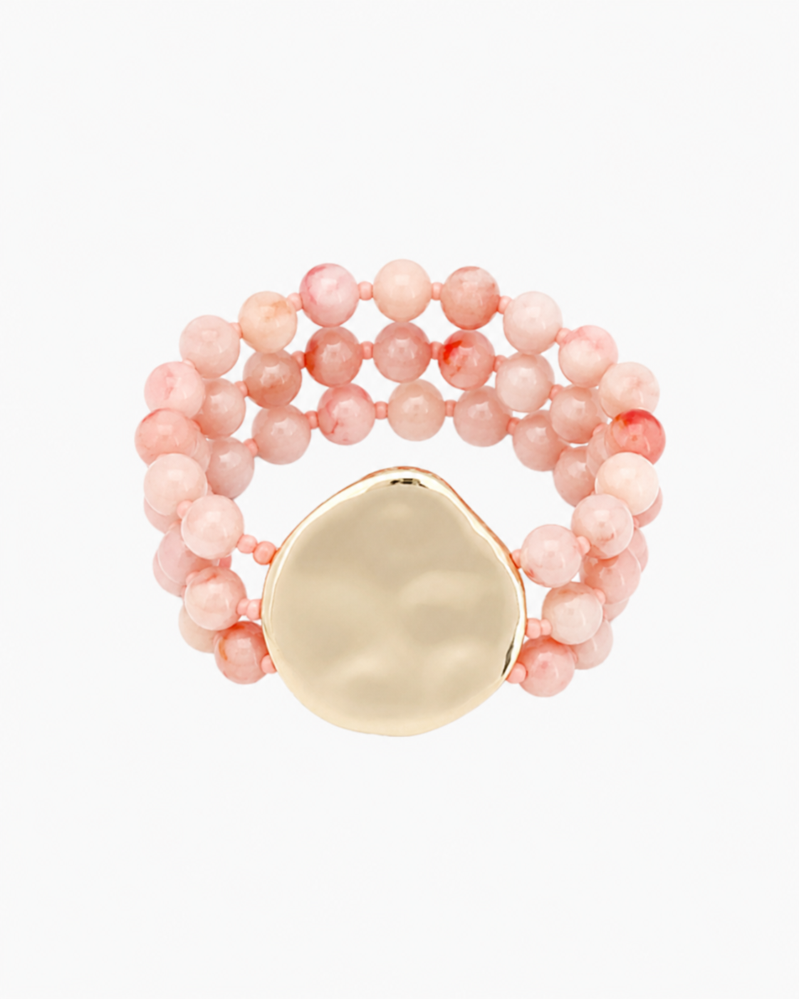 Organic Marbled Bead Layered Statement Bracelet-5