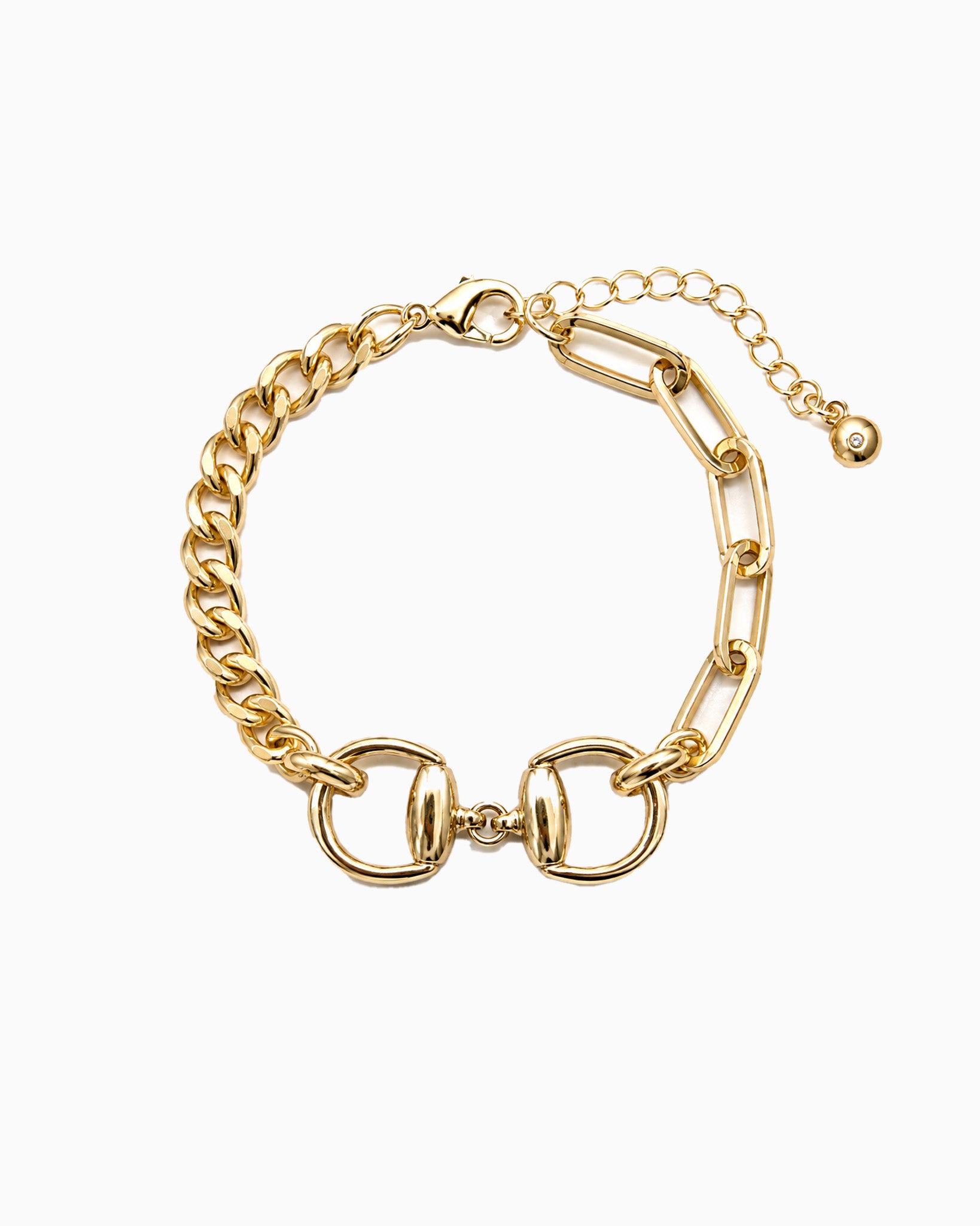 Horsebit Mixed Chain Bracelet
