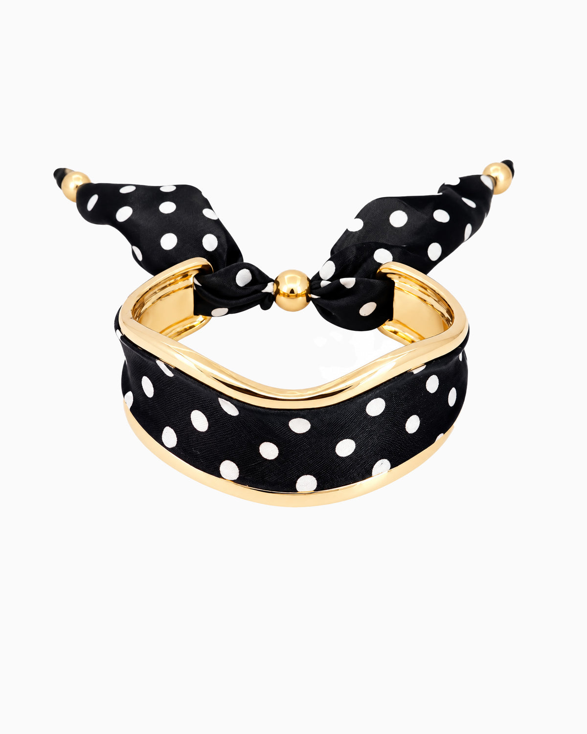Polka Dot Scarf Tie Cuff Bracelet-5