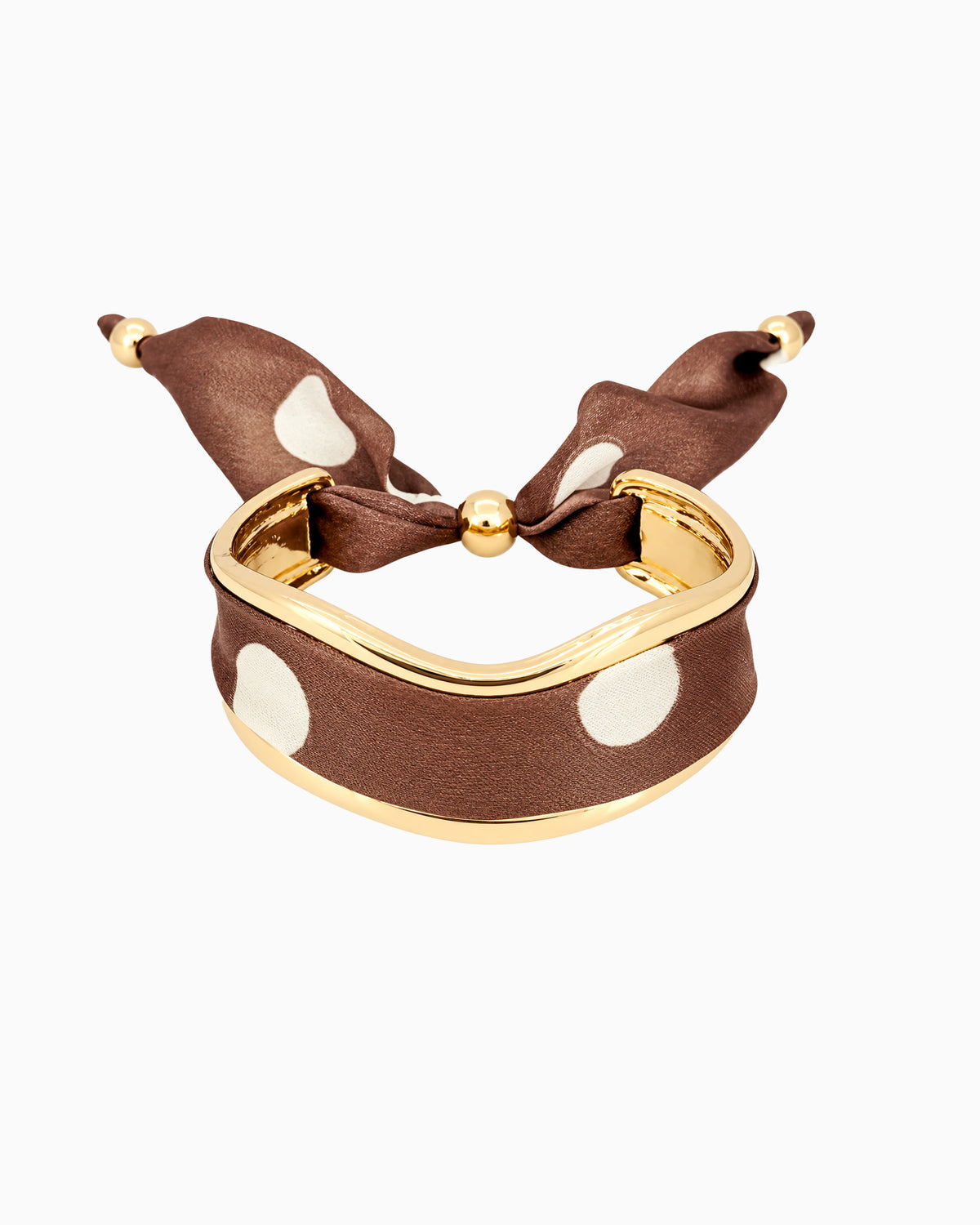 Polka Dot Scarf Tie Cuff Bracelet-4