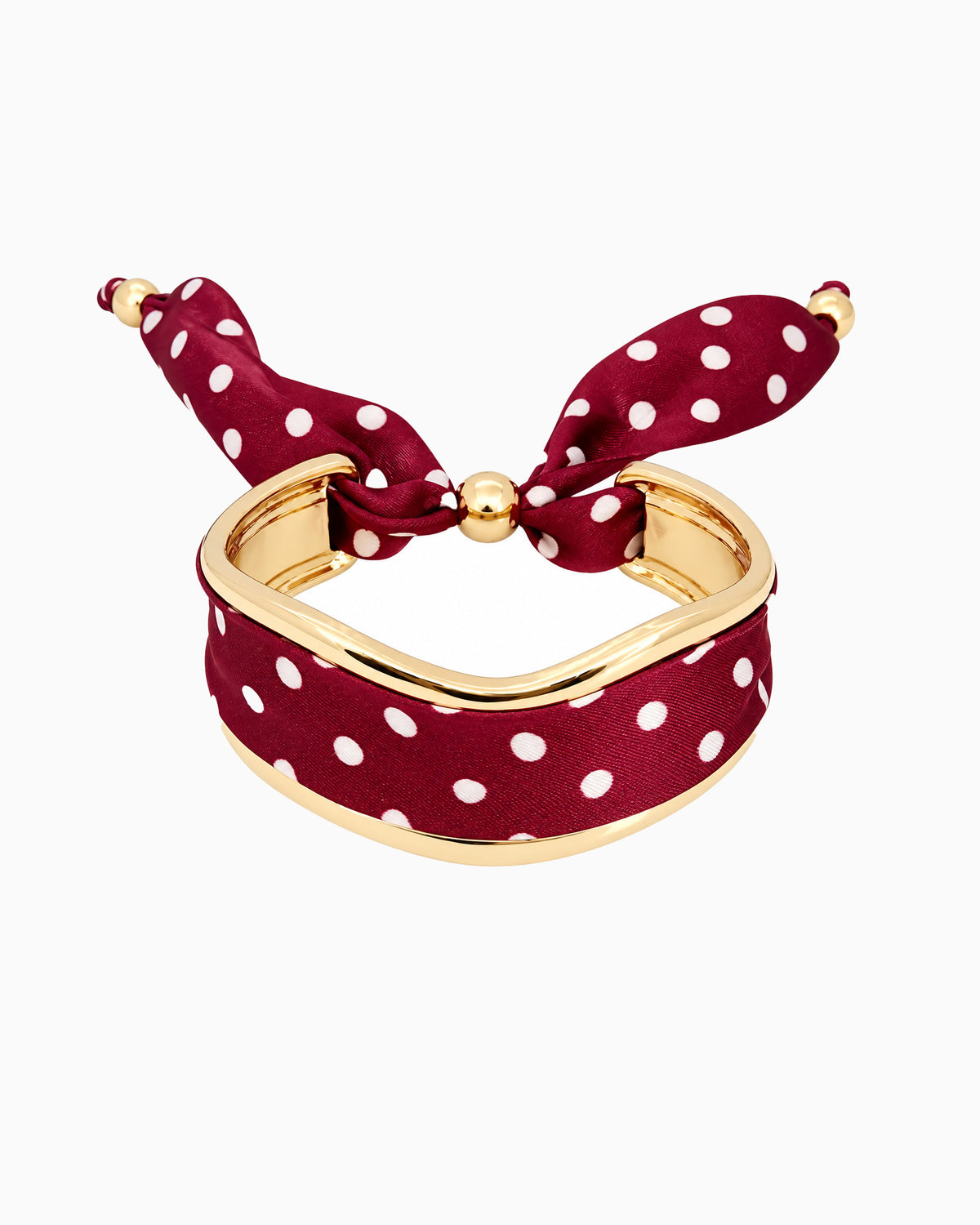 Polka Dot Scarf Tie Cuff Bracelet-3
