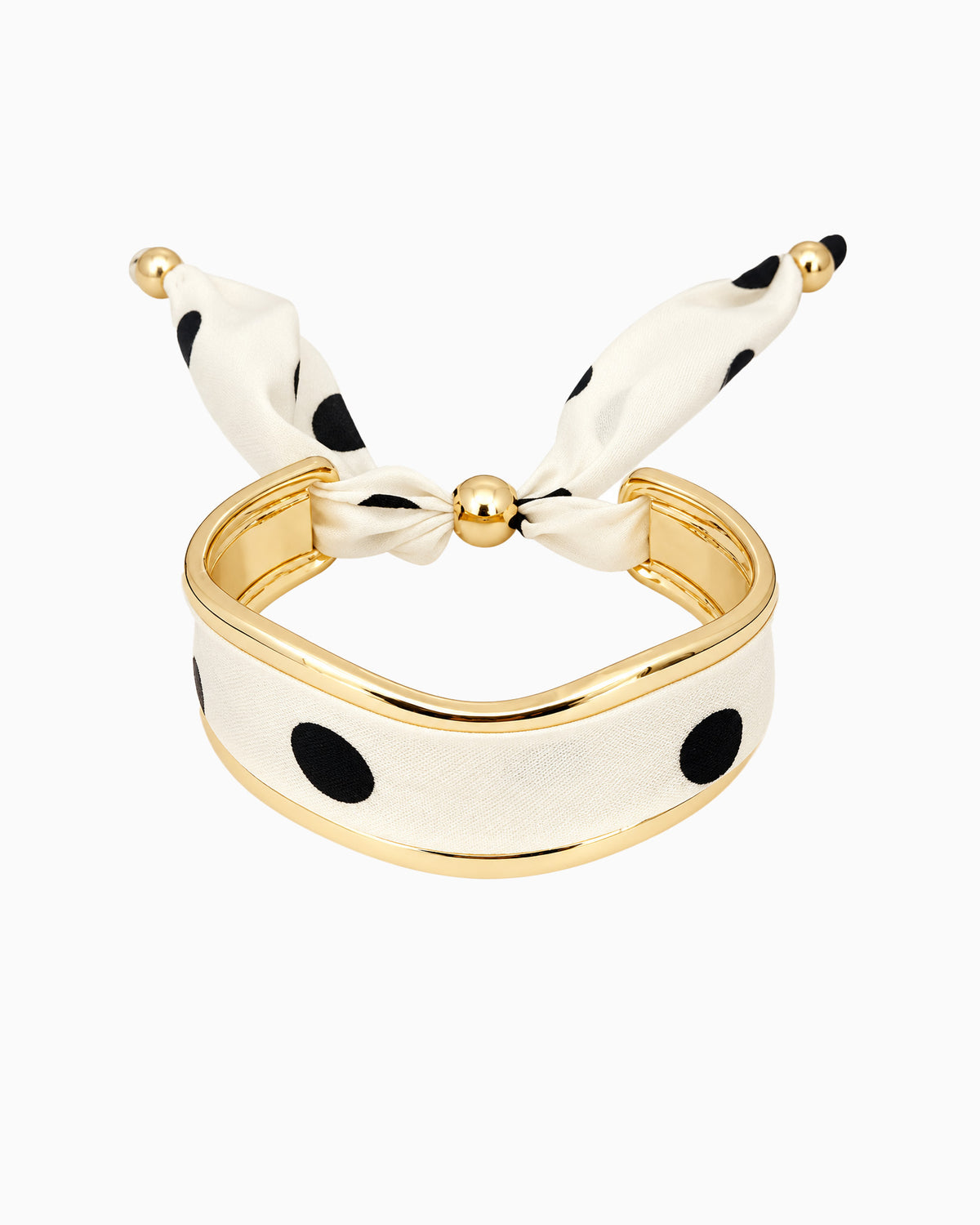 Polka Dot Scarf Tie Cuff Bracelet