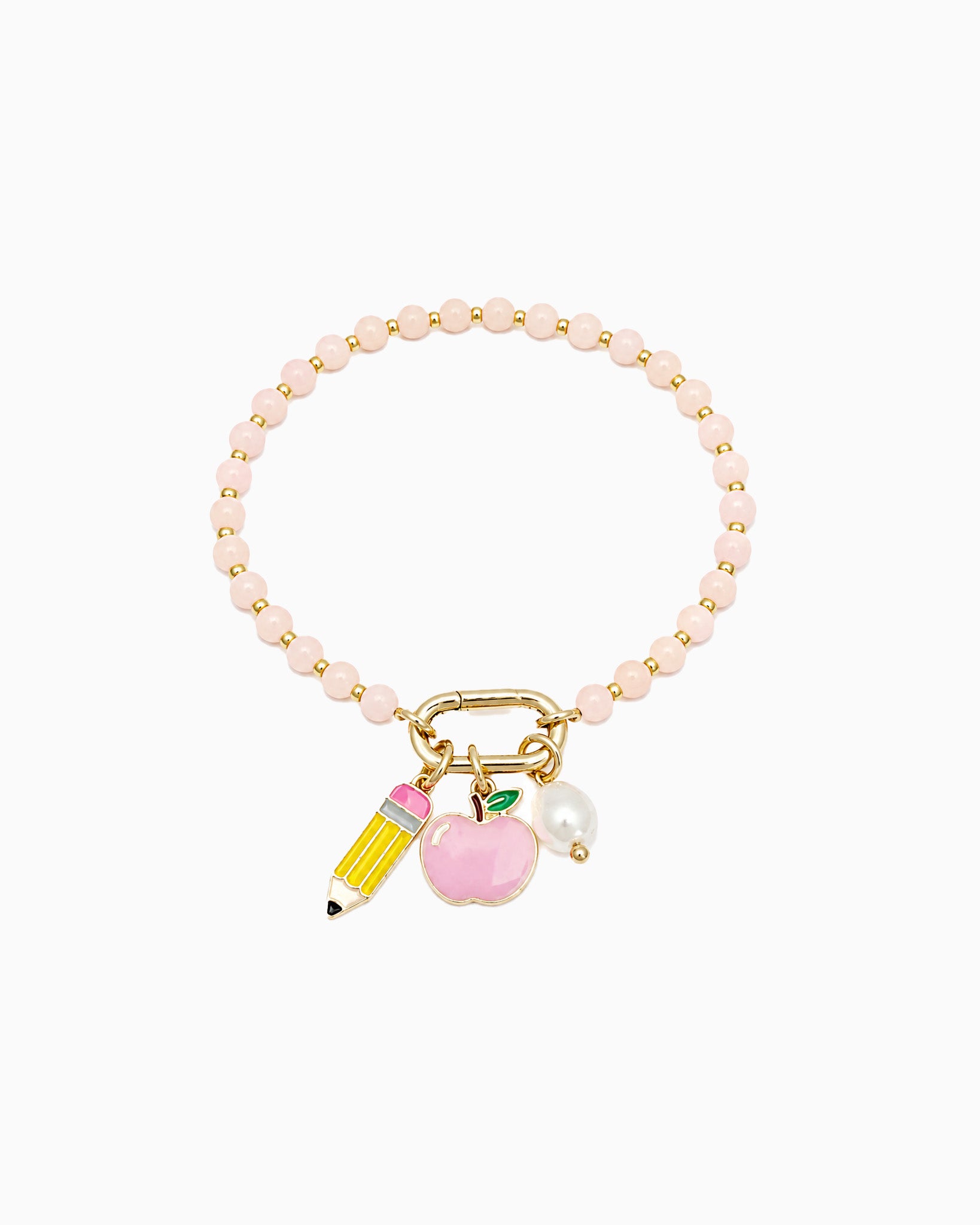 Back to School Apple Pencil Charm Beaded Bracelet-1