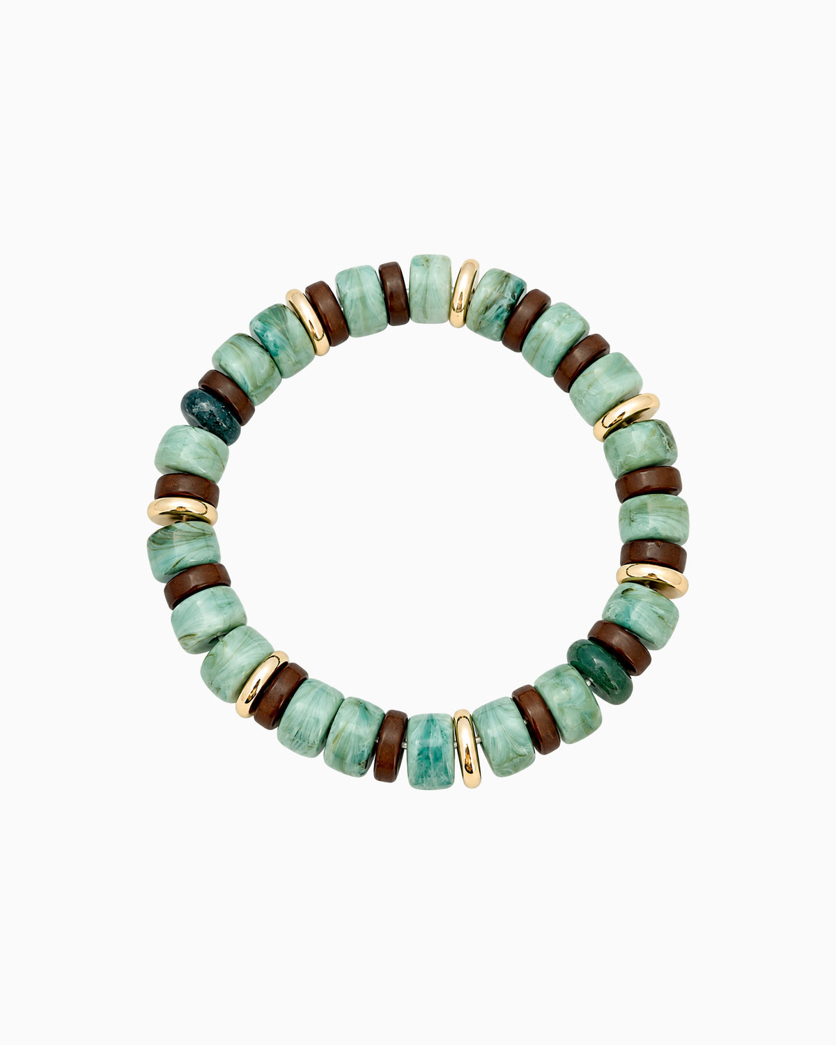 Mixed Stone & Gold Stretch Bracelet